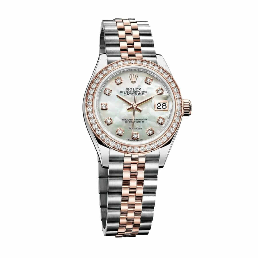 Rolex Datejust 279381RBR Everose Gold Sundust With Diamond Dial Replica - Elite Watch Atelier