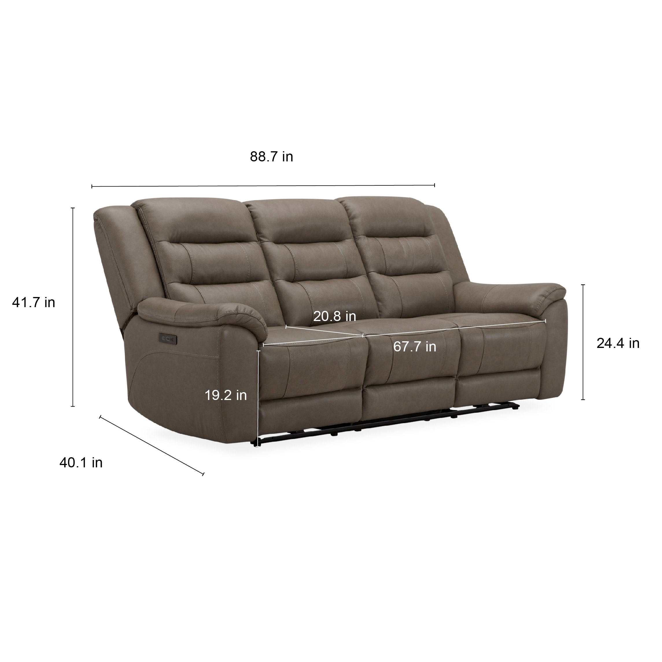 Mason Leather Power Reclining Sofa with Power Headrests - Image 2