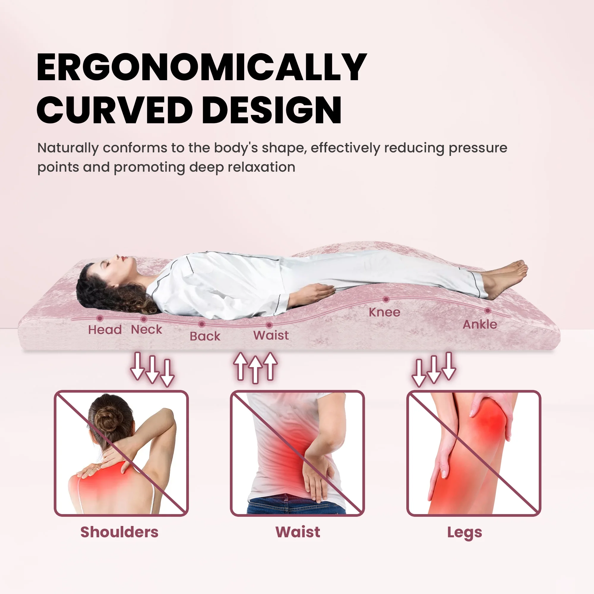 Lash Bed Foam Topper, Massage Table Memory Foam Topper, Ergonomic Curved Mattress Topper Lash Bed Cushion for Beauty Salon (71 Inches X 23.6 Inches(180cm X 60cm)) - Image 12