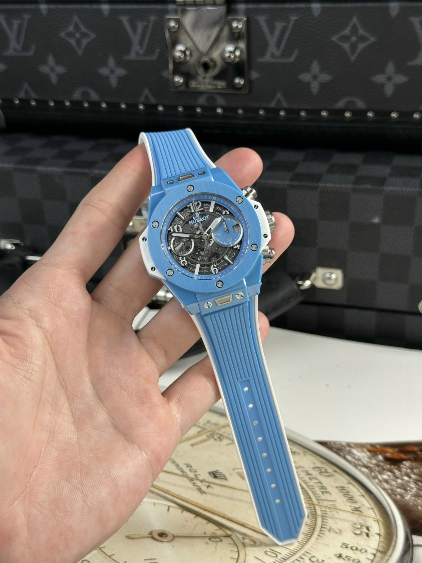 Hublot Best Replica Watch Big Bang Unico Ceramic Sky Blue BBF Factory 42mm - Elite Watch Atelier