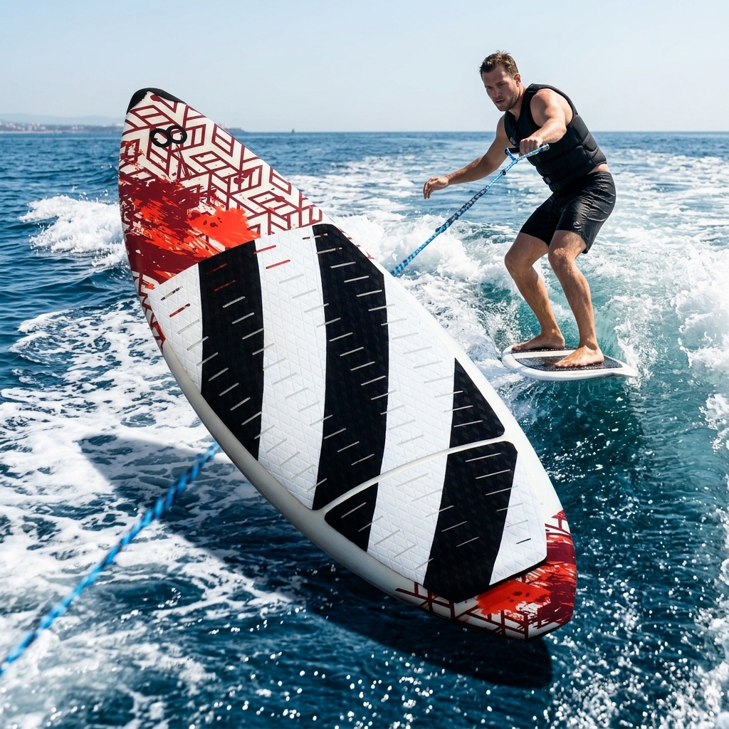 New 63inch Wake Surf Board with EPS Foam Fiberglass Material Customized Wake Surfboard for Ocean Waters