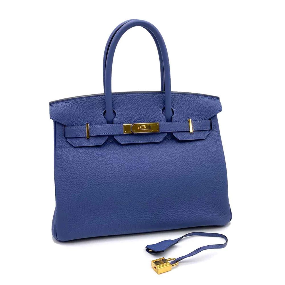 Hermes Birkin 30 Togo Blue Electric D Engraved Handbag1:1High-quality replica
