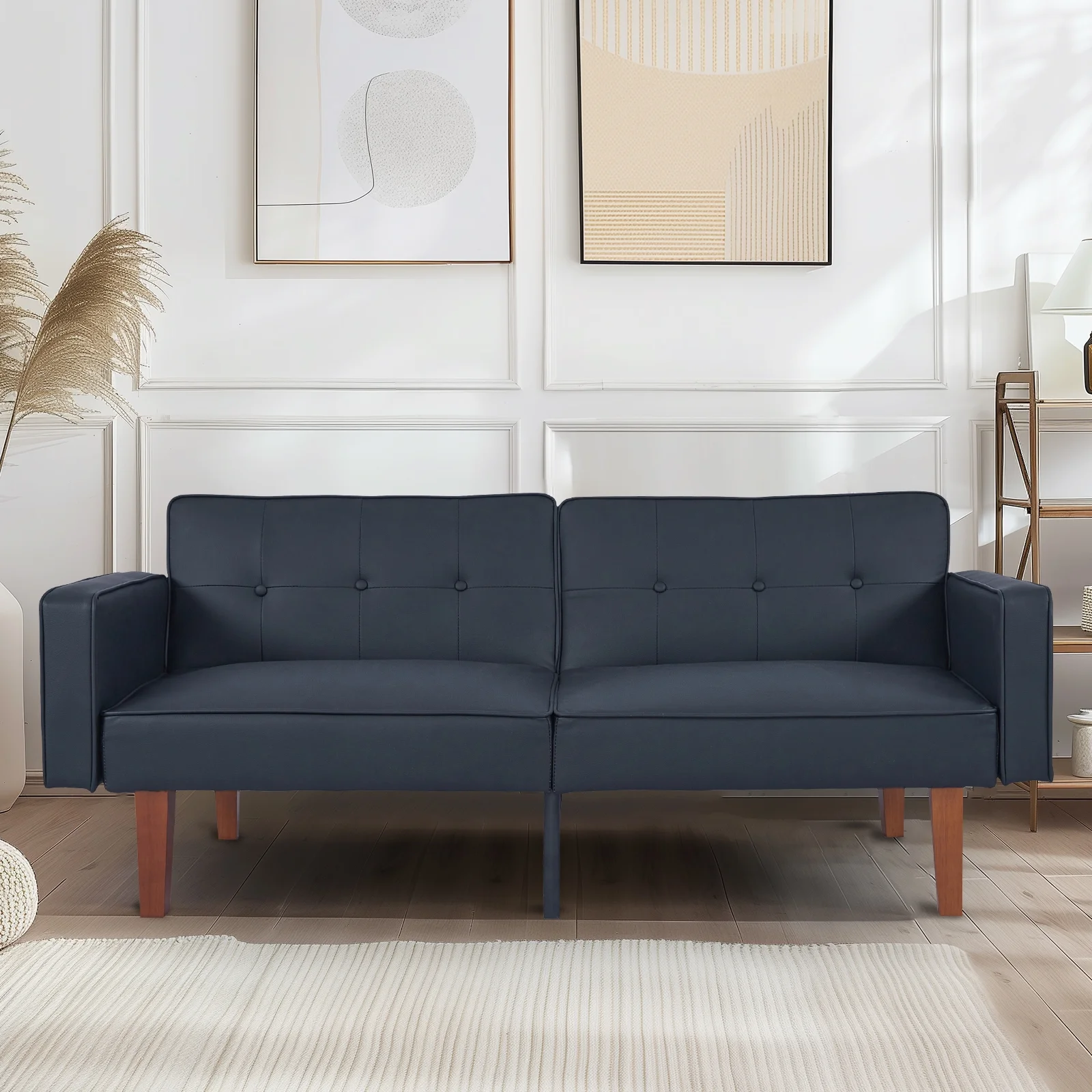 Sofa Bed, Convertible Memory Foam Futon Couch, Adjustable Sleeper Sofa Bed for Living Room, Gray - Image 16