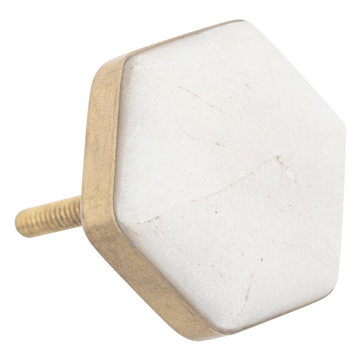 Furniture knobs x2 Marble & brass, d.4,2 cm