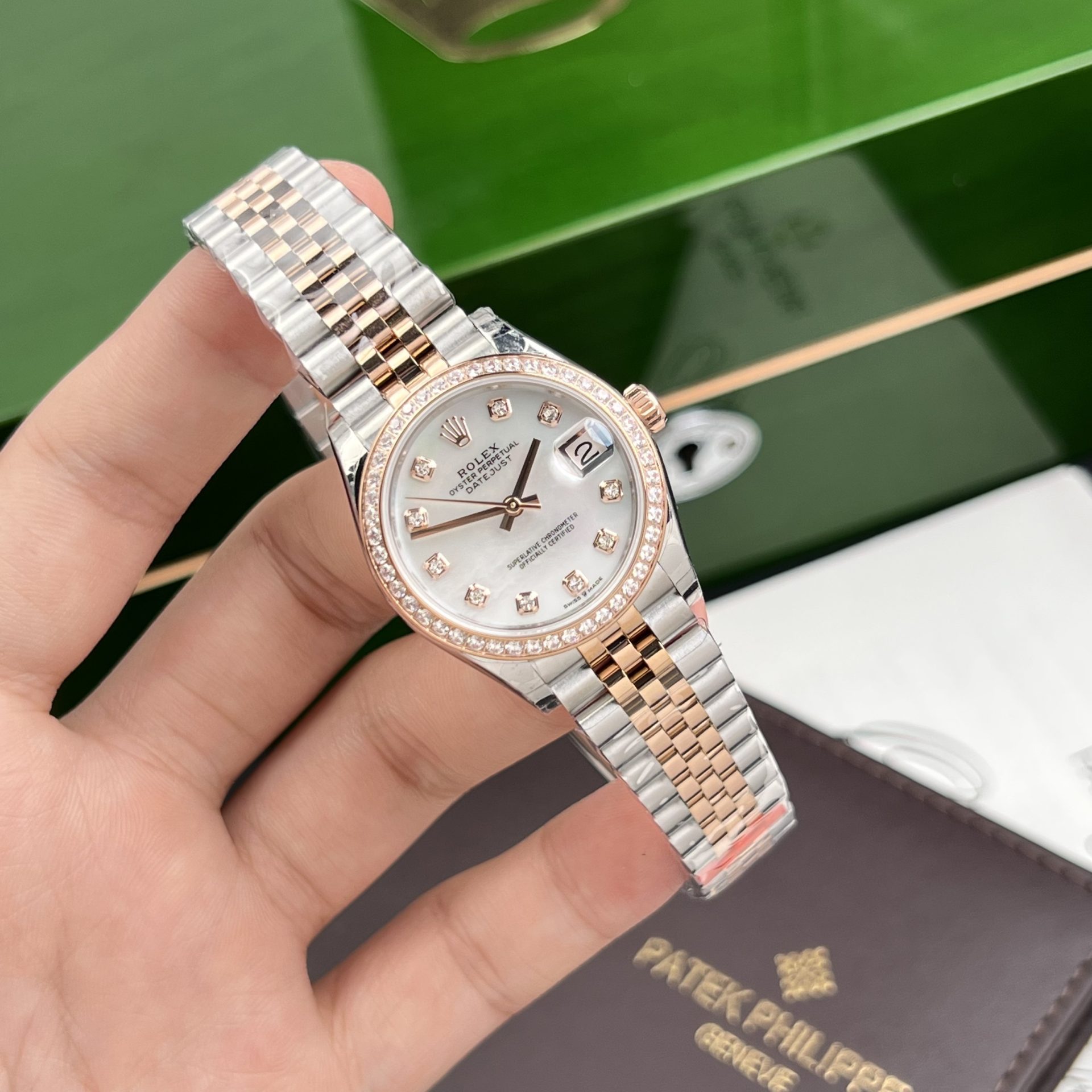 Rolex Replica Watch DateJust Mother Of Pearl Dial EW Factory 31mm - Elite Watch Atelier