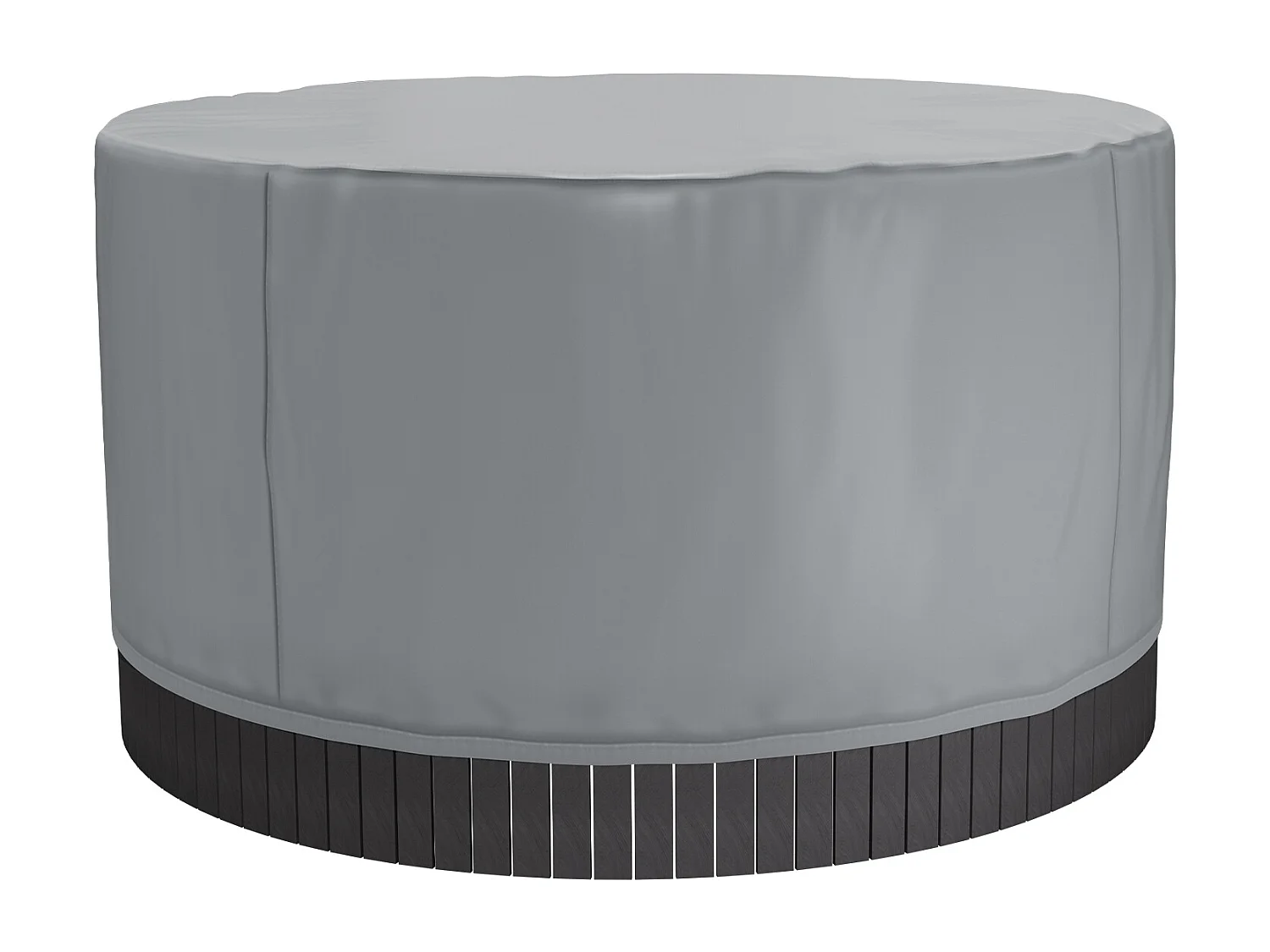 Couverture Ronde SucceBuy pour Spa, φ200 x 85 cm, Résistante aux Intempéries et à l'Eau, Tissu Oxford 420D Ultra-Résistant et Résistance à la Déchirure 950N, Gris