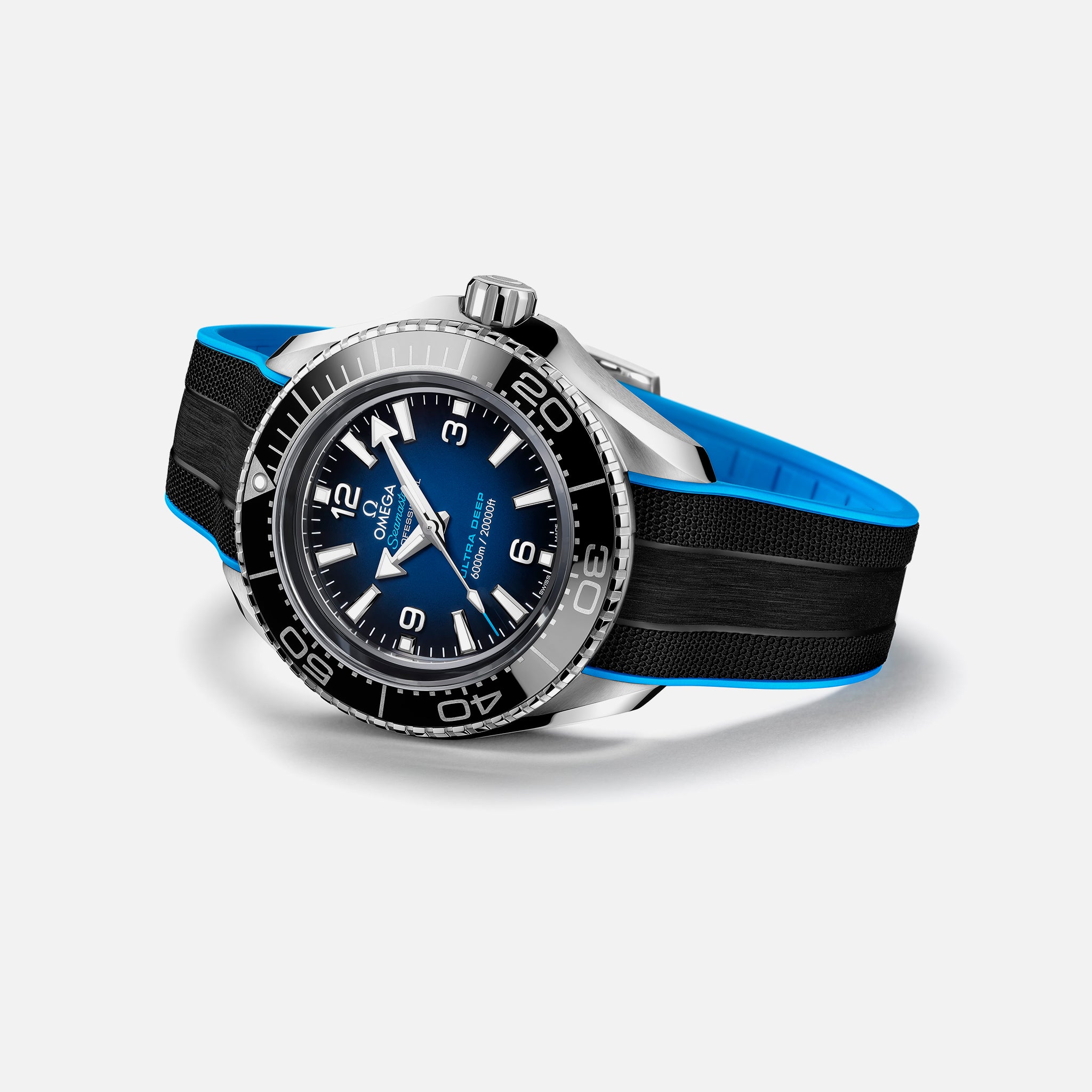 Seamaster Planet Ocean Ultra Deep Professional 6000M Co-Axial Master Chronometer 45.5mm Blue Dial On Rubber Strap(1:1 replica) - Top club