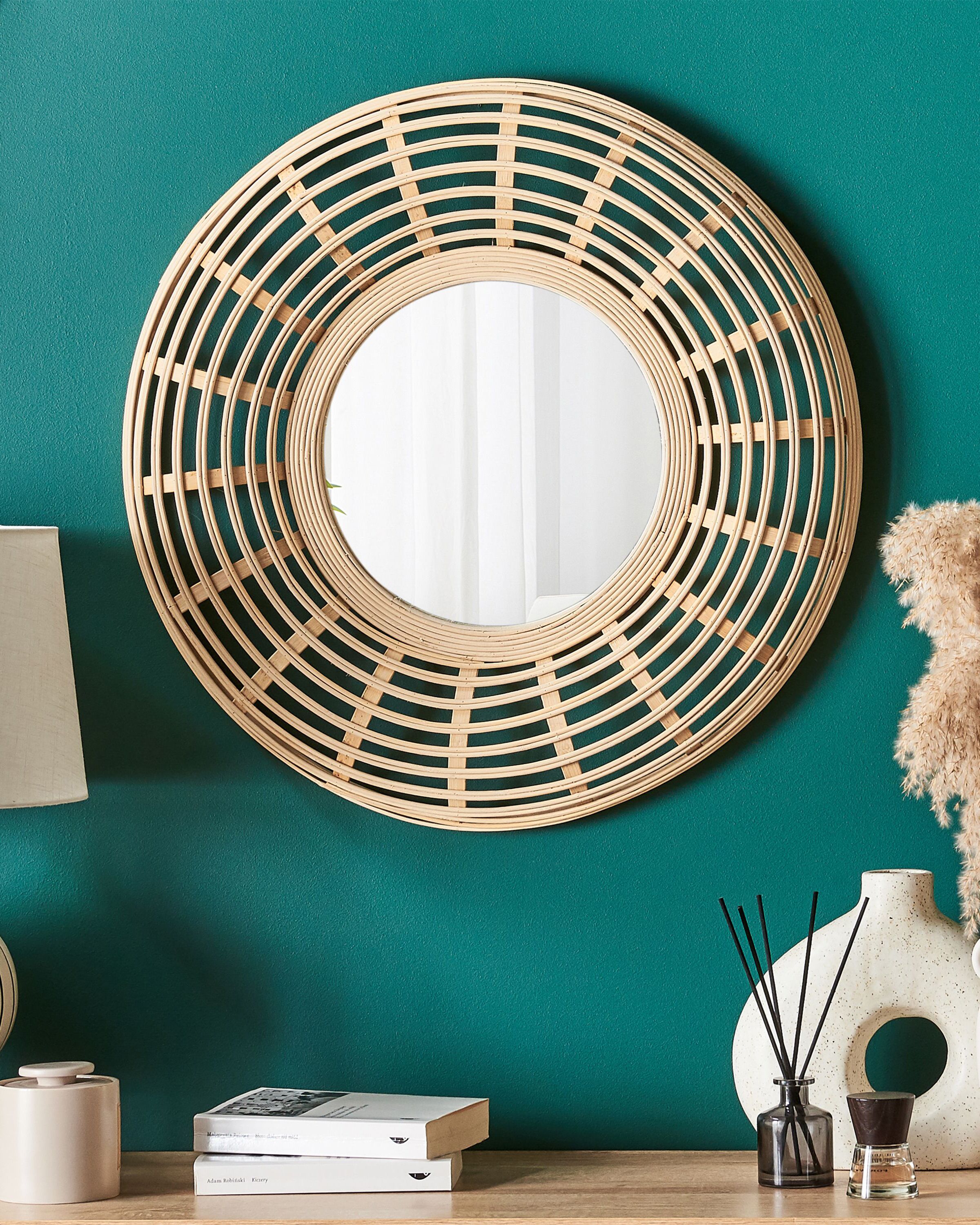 Wall Mirror HANUA 60 cm 60 cm Bamboo Natural