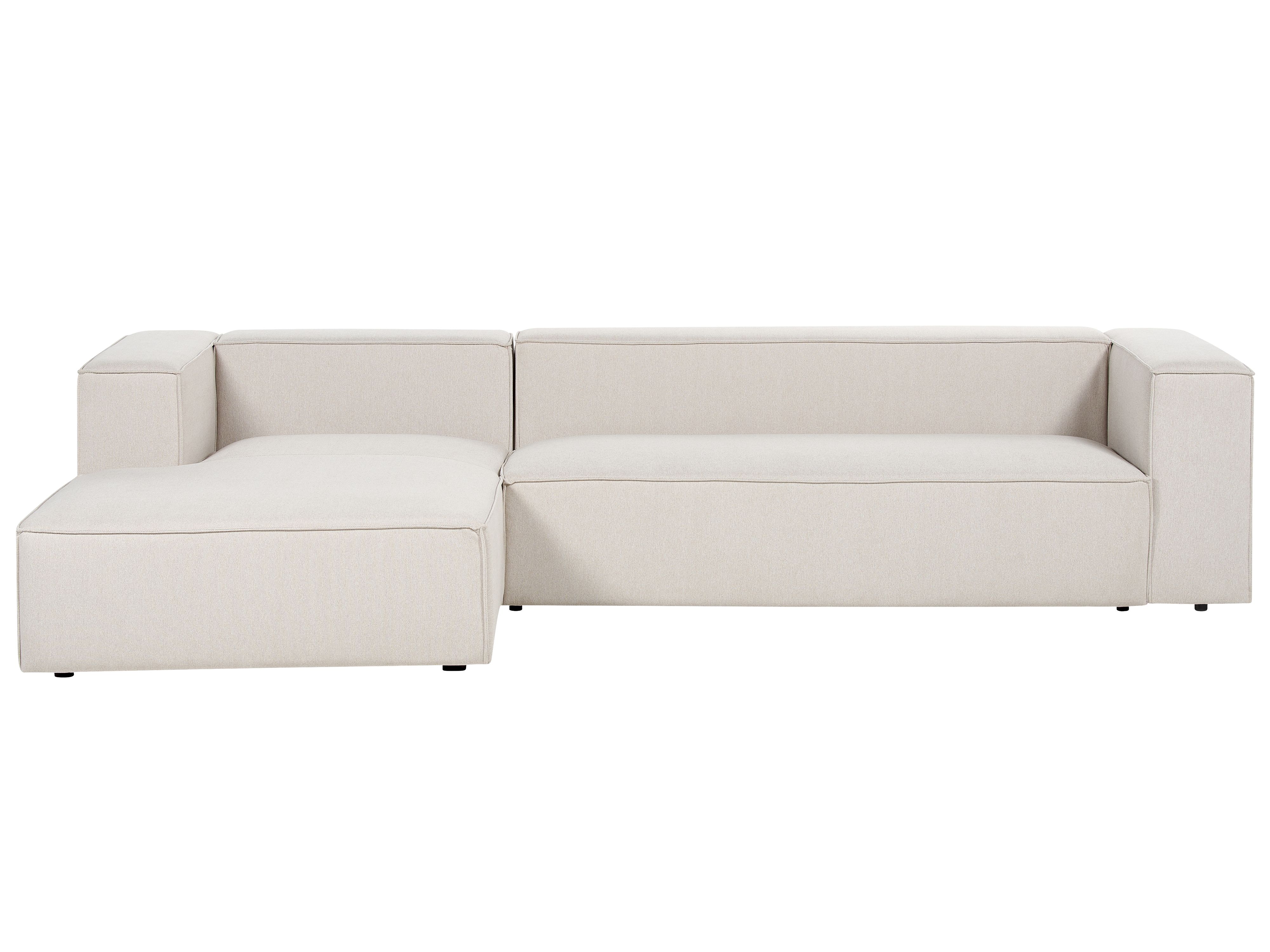 Corner Sofa 3 Seater VERNON Fabric Light Beige Right Hand