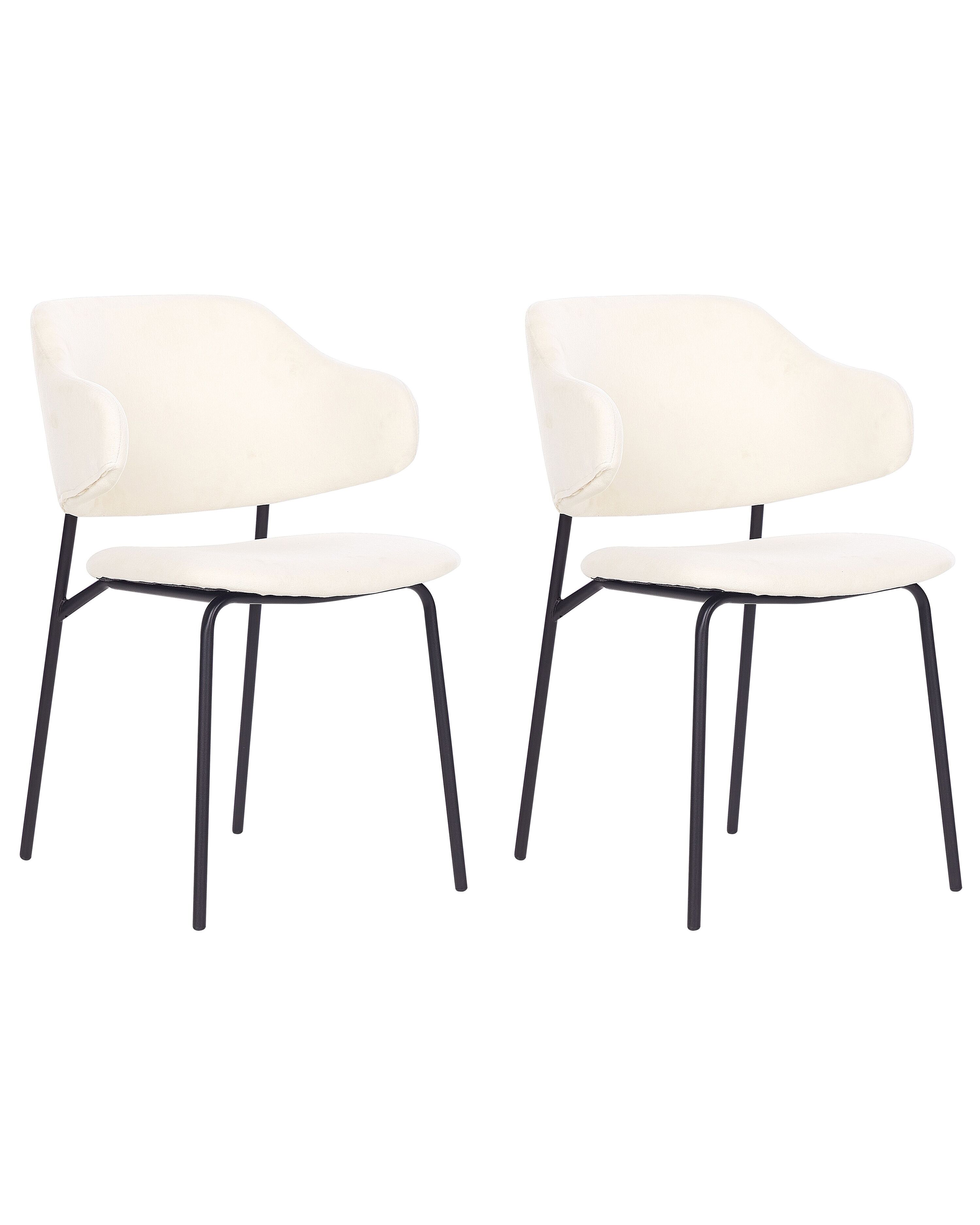 Set of 2 Dining Chairs KENAI Fabric Light Beige