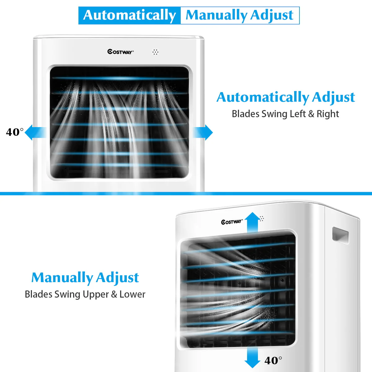 Costway Evaporative Portable Air Cooler Fan & Humidifier w/ Remote Control 7.5 Timer - Image 5