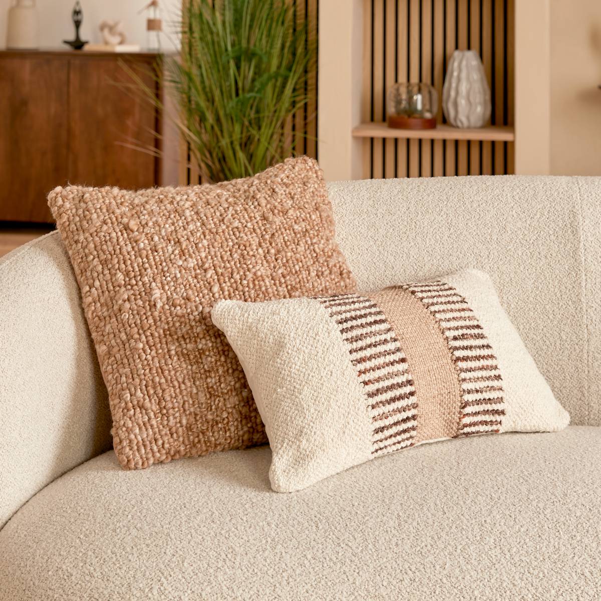 Cushion "Striscia" Ivory, 50x30 cm