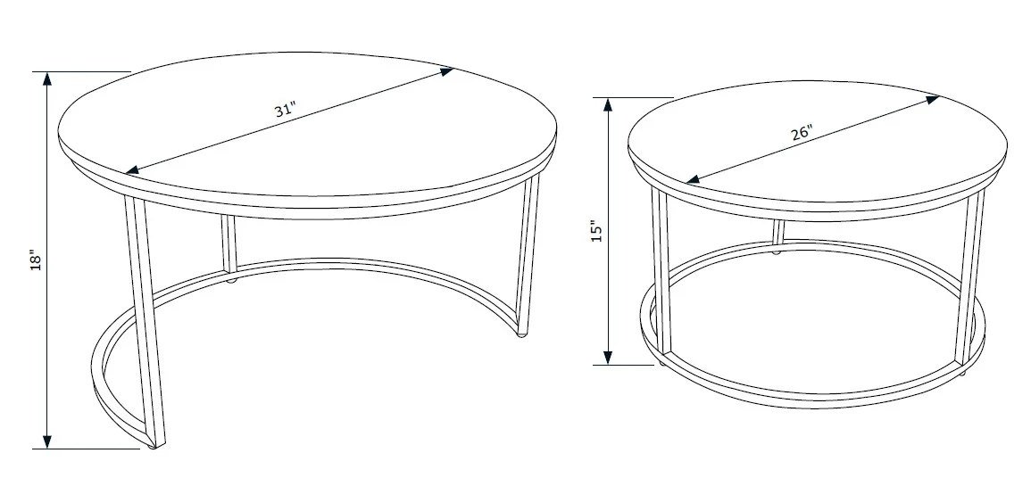 Darden Bohemian Nesting Coffee Tables, Set of 2, Black/Brown - Image 11