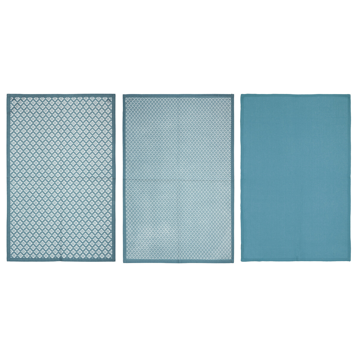 Set of 3 tea towels cotton Duck blue, 45x70 cm