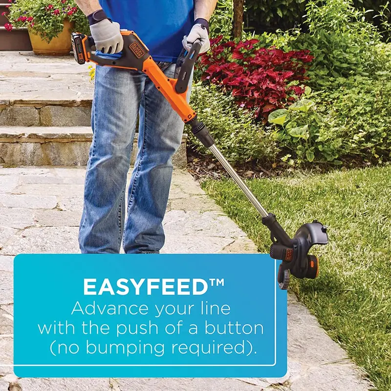 BLACK+DECKER 20V Max Cordless Trimmer/Edger With Easy Feed, 12-Inch, 2 Batteries - LSTE520 - Image 4 BLACK+DECKER 20V Max Cordless Trimmer/Edger With Easy Feed, 12-Inch, 2 Batteries - LSTE520 - Image 4