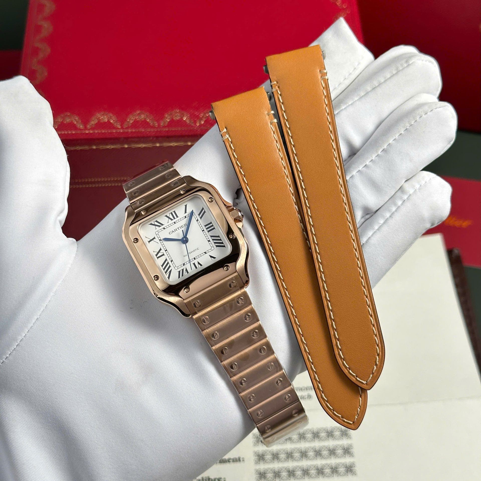 Cartier Santos Womens Replica Watch White Dial BV Factory 35.2mm - Top club