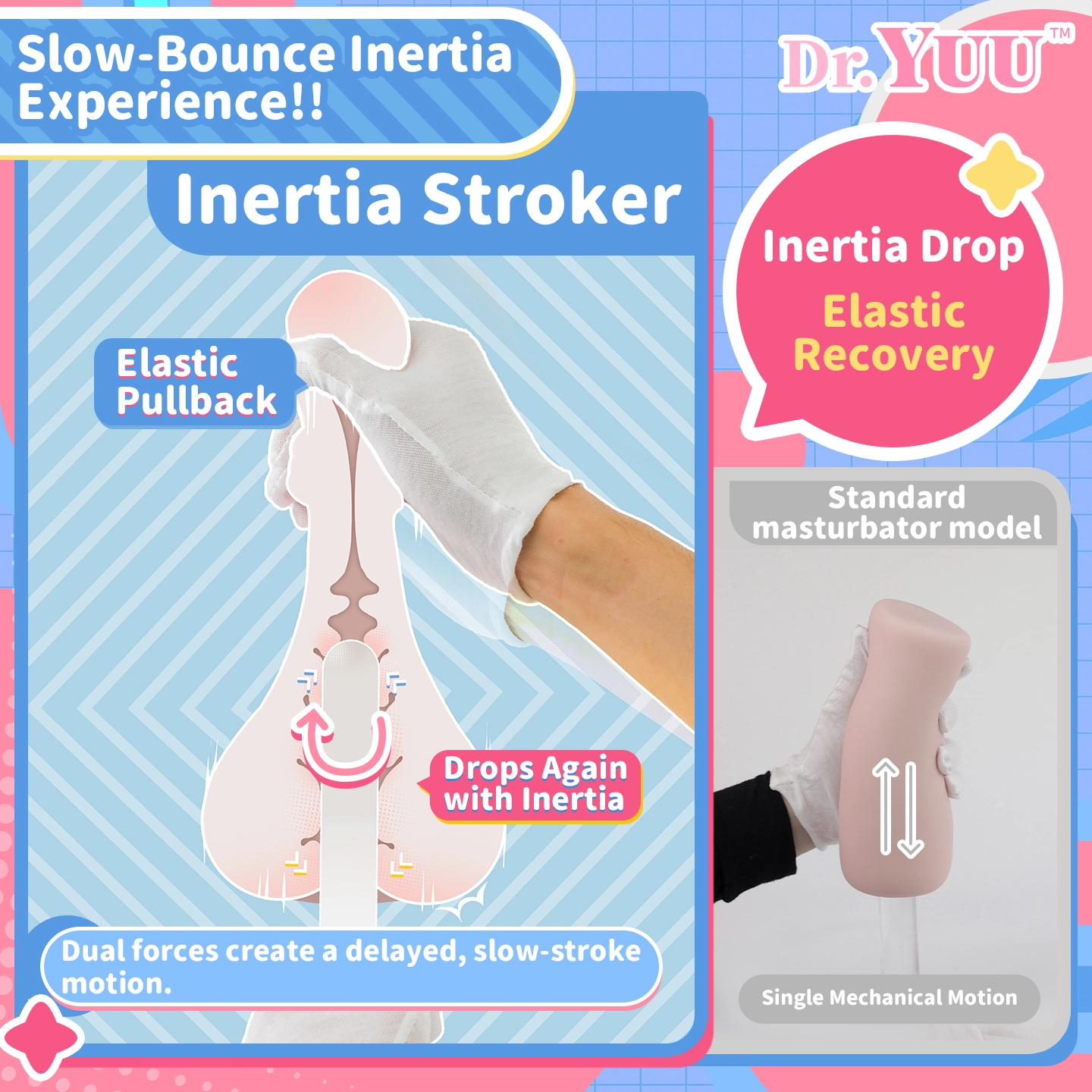 hammer shaped pocket pussy with balanced weight for smooth manual control