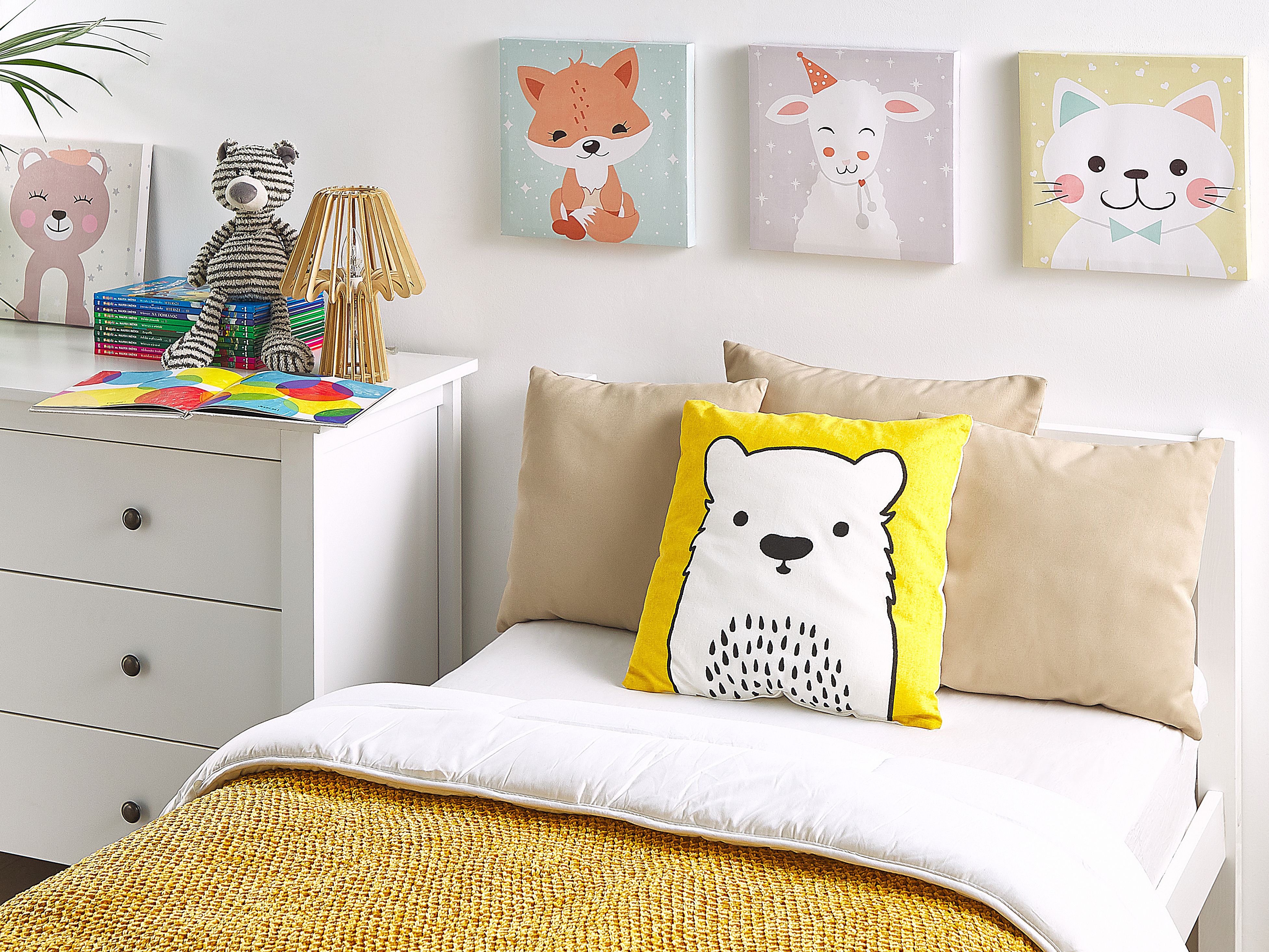 Throw Cushion WARANASI Cotton 45 x 45 cm Yellow