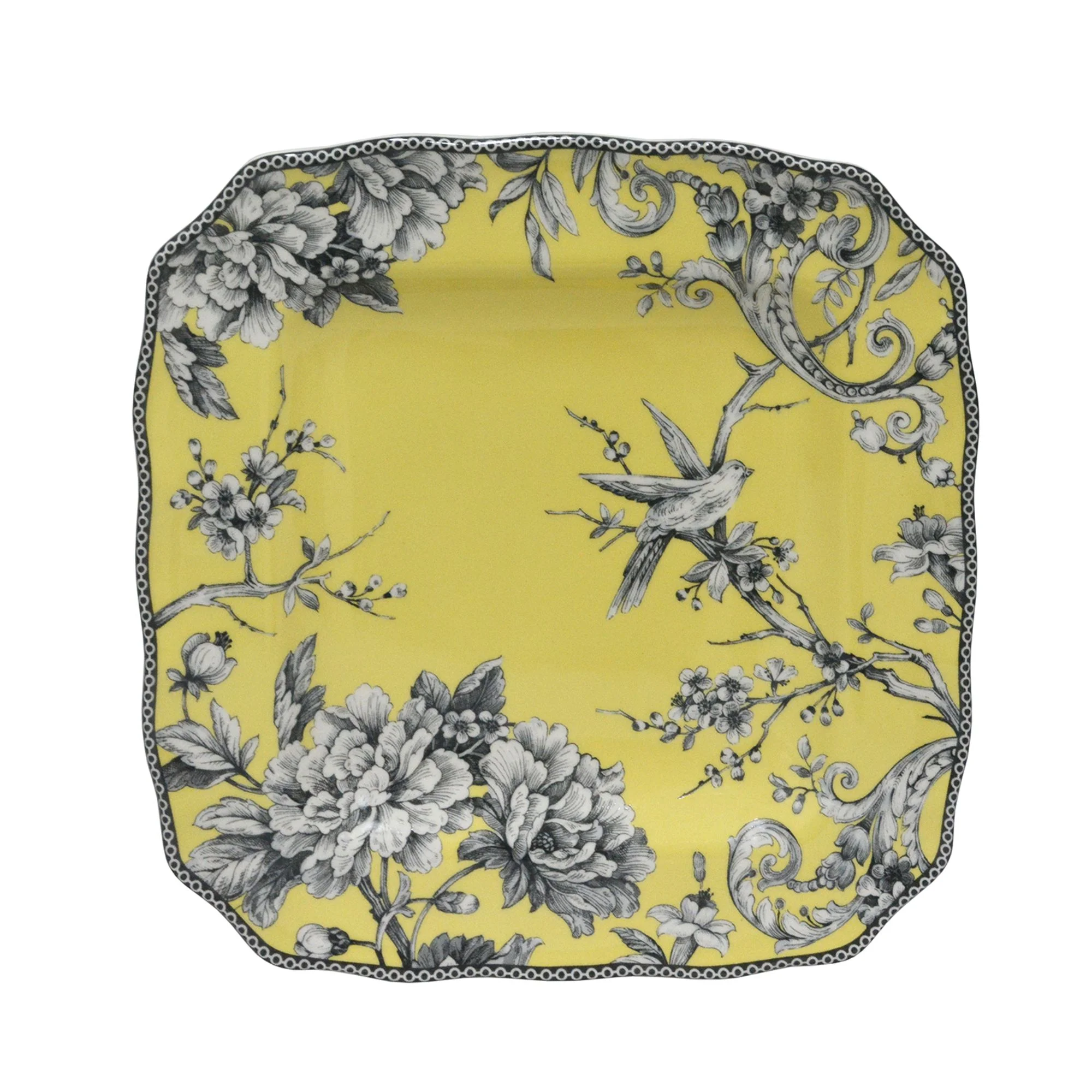 222 Fifth Adelaide Round 16-Piece Porcelain Dinnerware Set, Black Toile - Image 63