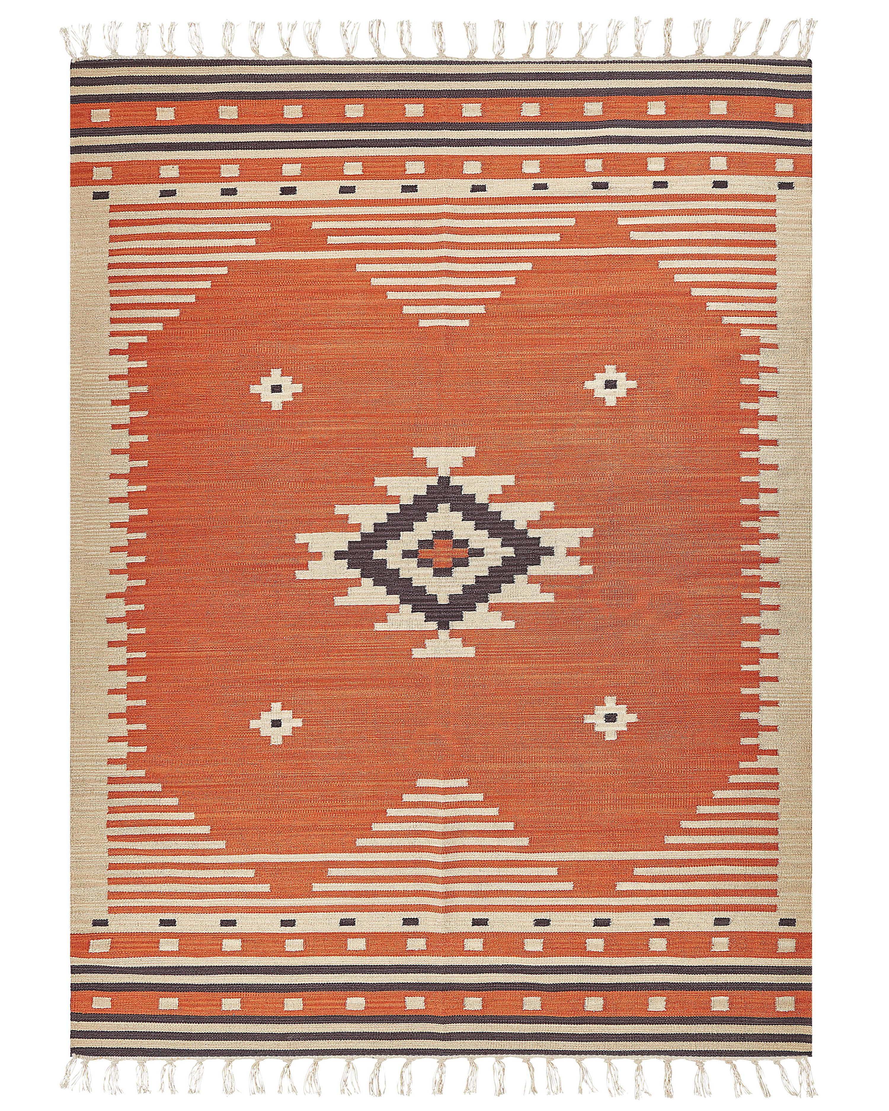 Rug GAVAR Orange 160 x 230 cm Cotton Kilim