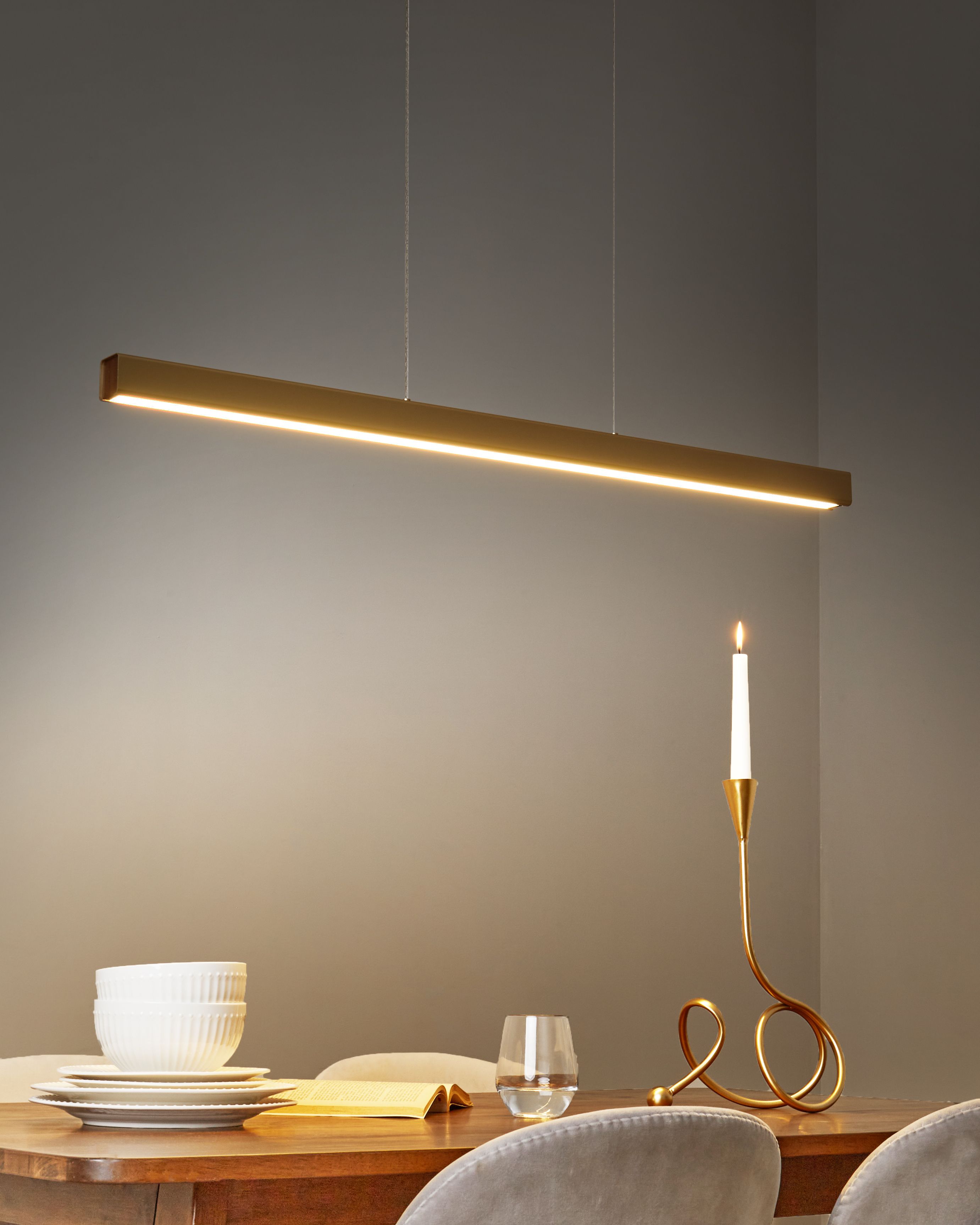 LED Pendant Lamp ARENAS with Remote Gold