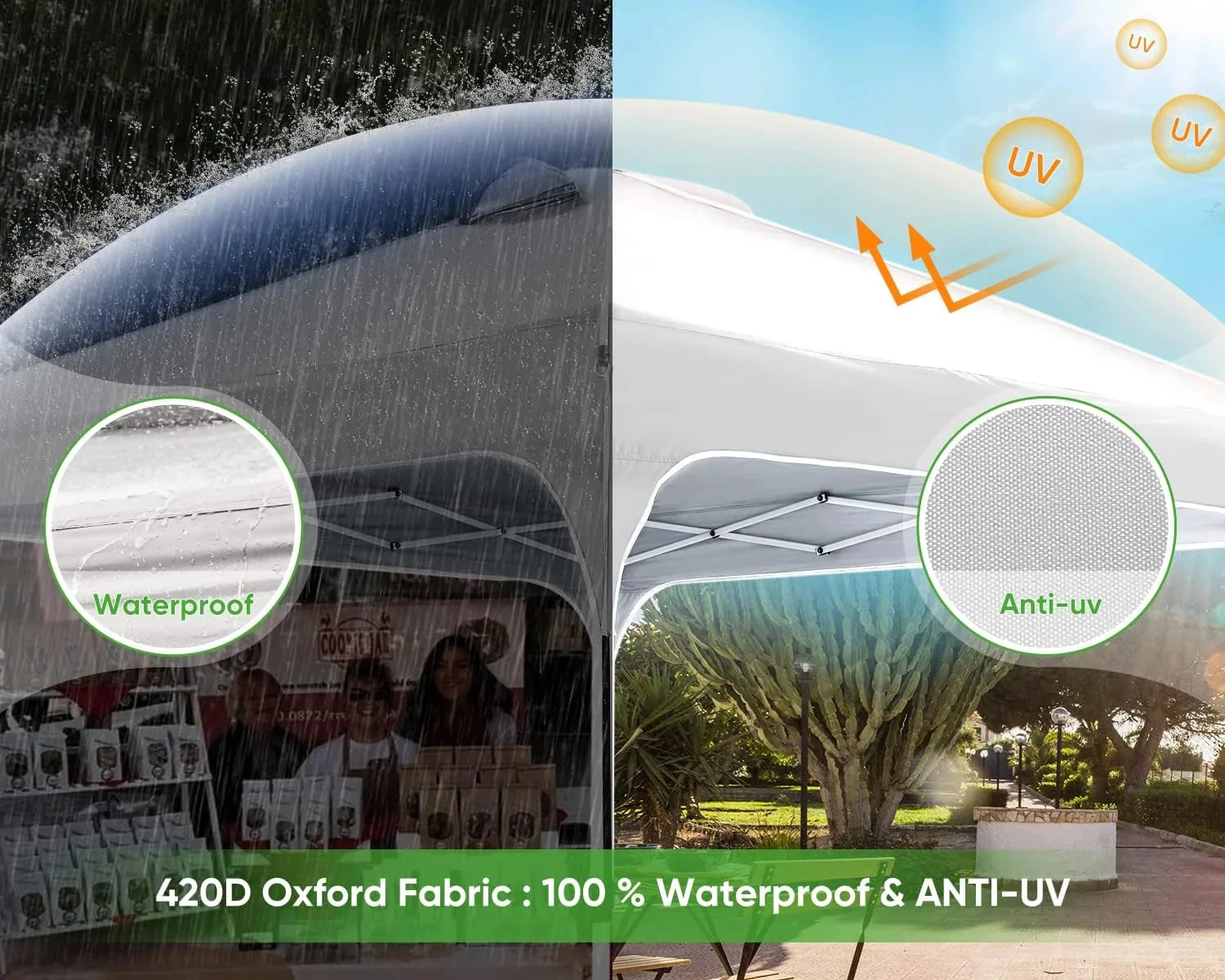 Quictent 10 x 10 ft Pop-Up Canopy Tent With Reflective Top, Fluorescent Rope And Vented Top - Image 15 Quictent 10 x 10 ft Pop-Up Canopy Tent With Reflective Top, Fluorescent Rope And Vented Top - Image 15