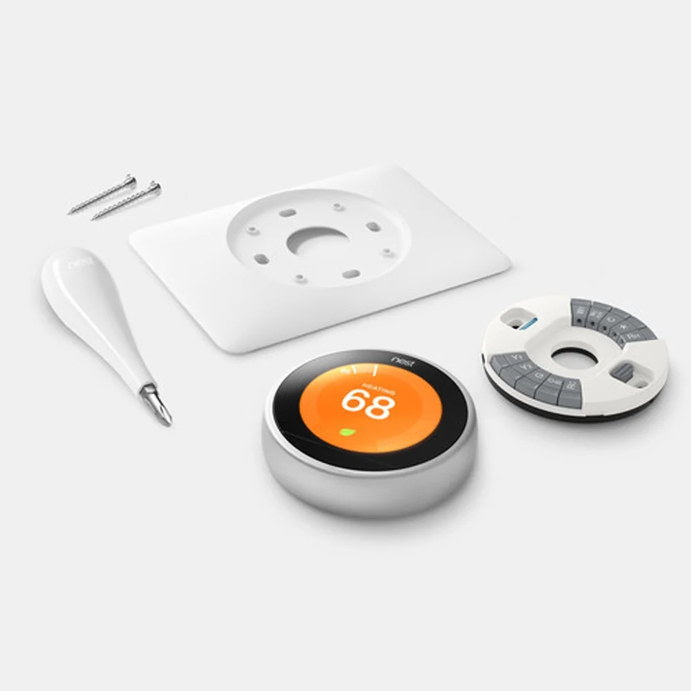Google Nest Learning Smart Thermostat - 3rd Generation - Stainless Steel T3007ES Bundle with Deco Essentials Wall Mount Plate Cover Kit for Google Nest Thermostat - Image 8