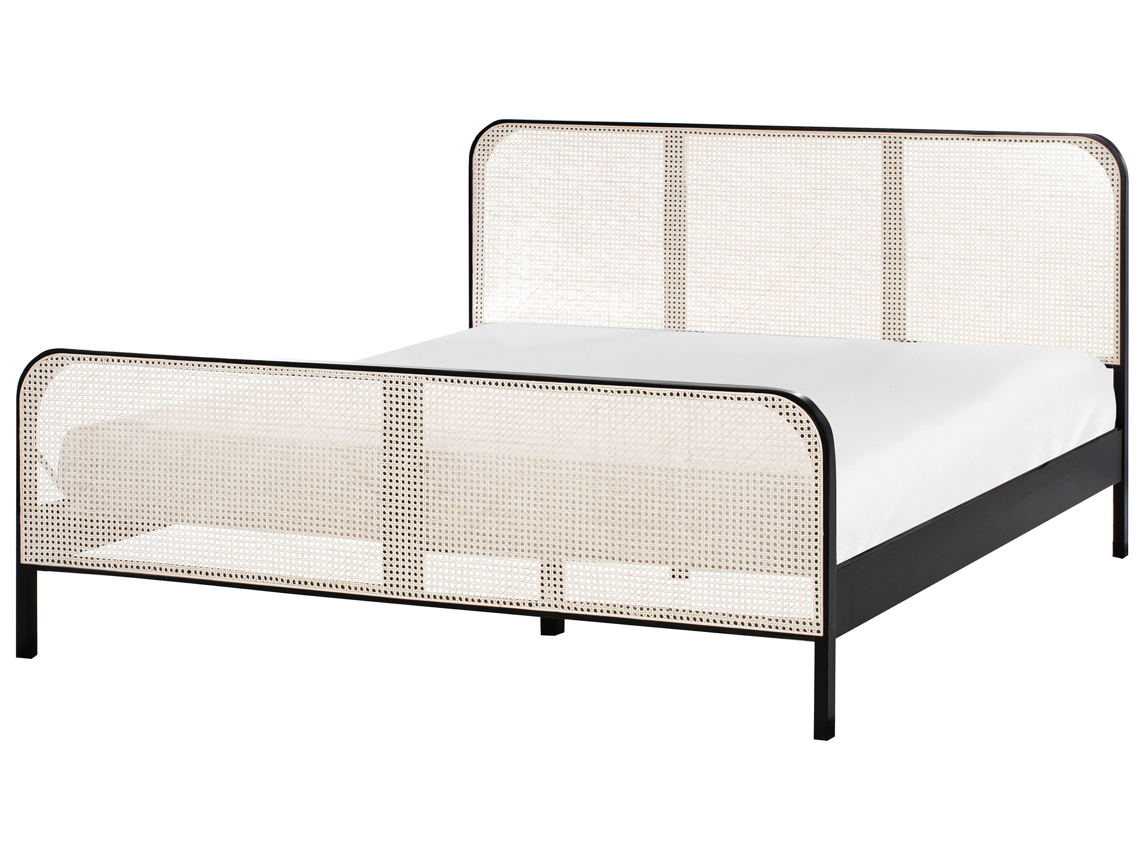 Bed Pine Wood GONFARON 180 x 200 cm (EU Super King) Black
