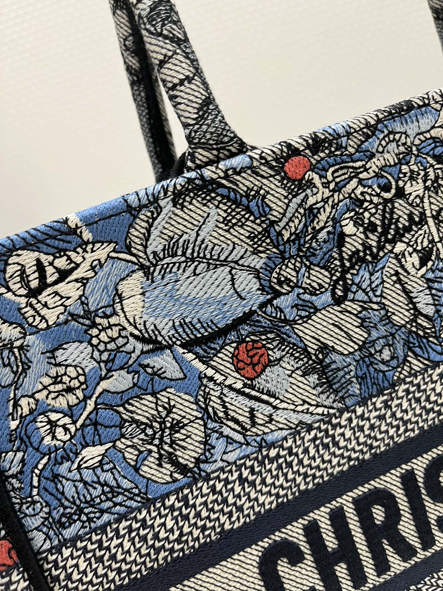 Medium Dior Book Tote Denim Multicolor For Women 14in/36 cm M1296ZRZI_M49E1:1High-quality replica