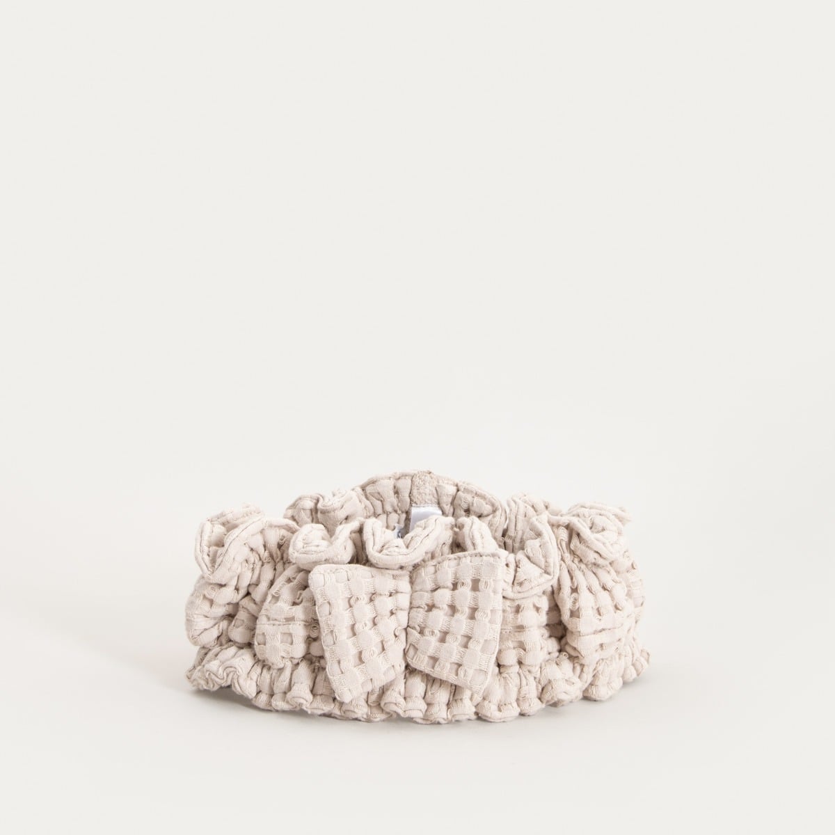 Zestaw opaska i turban VAFFEL beżowe 10x23 cm