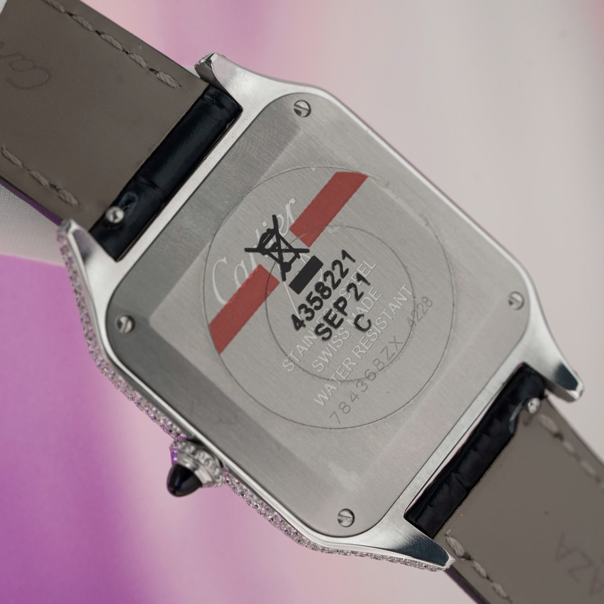 Cartier Replica 1:1 Watch Santos Dumont Large With Full Moissanite Diamond Hong Kong 42mm - Top club