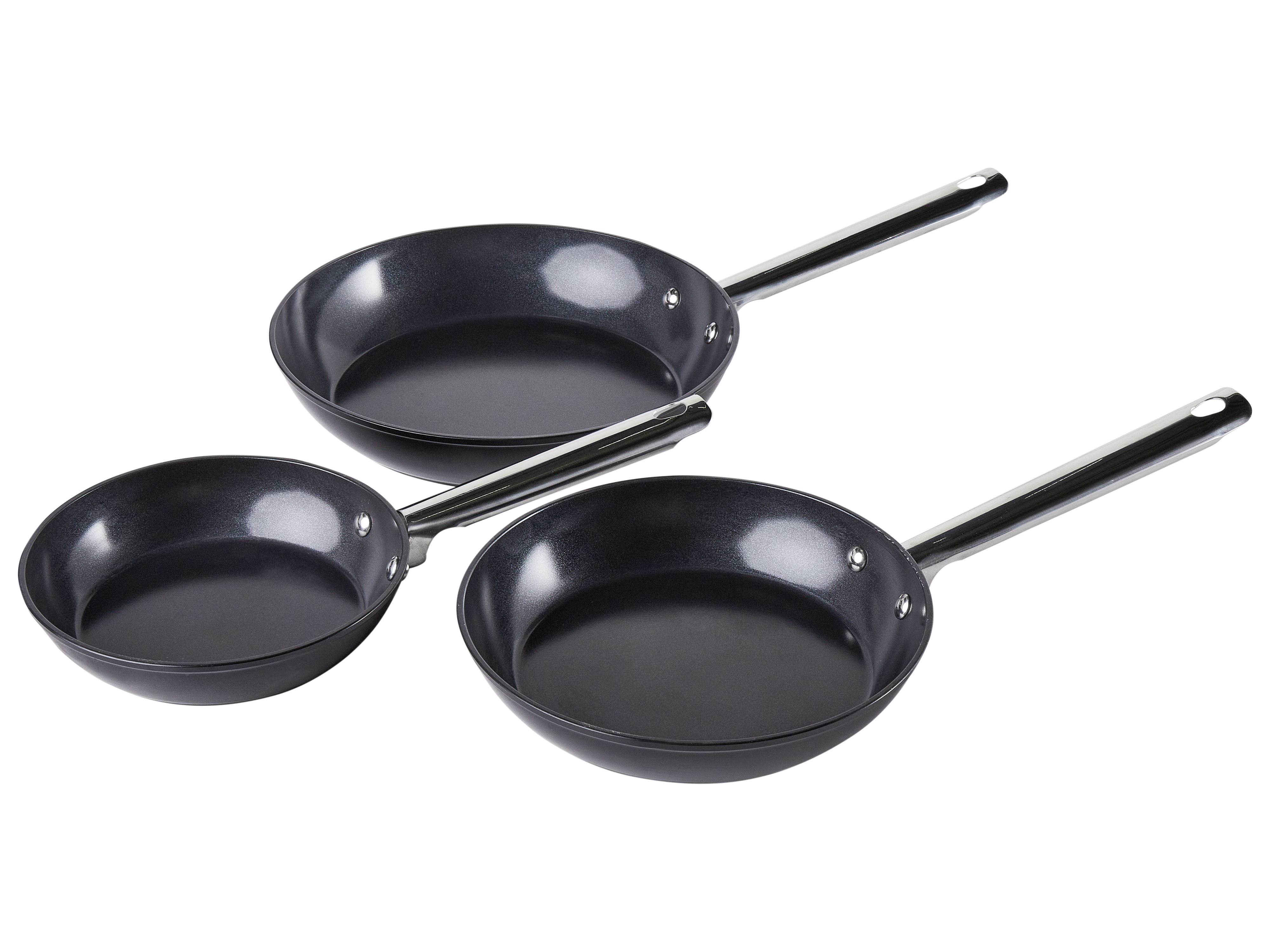 Set of 3 Frying Pans ELITE PRO Black