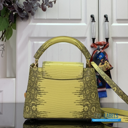 Lime Green Lizard Embossed Mini Top Handle Handbag1:1High-quality replica