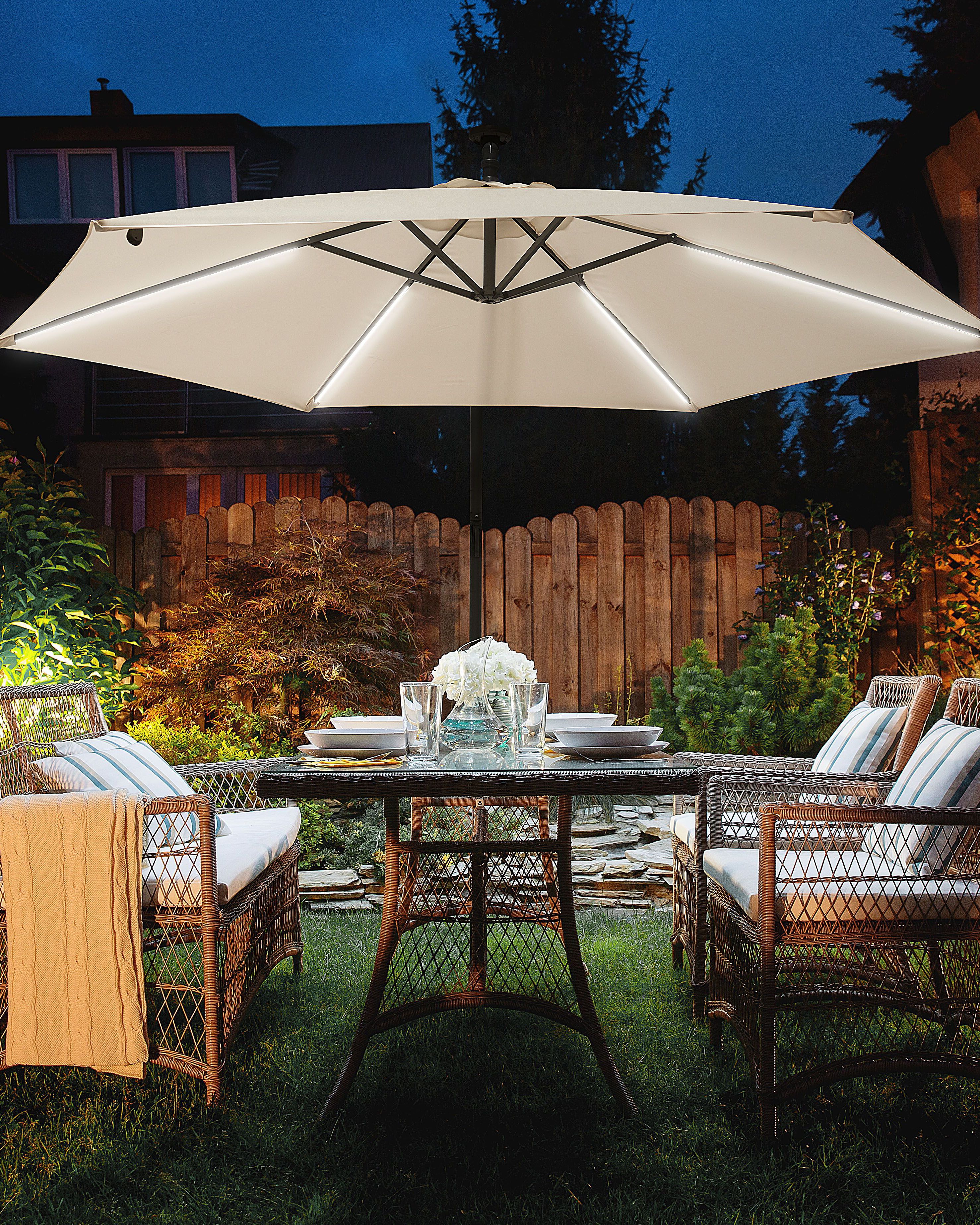Cantilever Parasol LED 285 cm CORVAL Beige