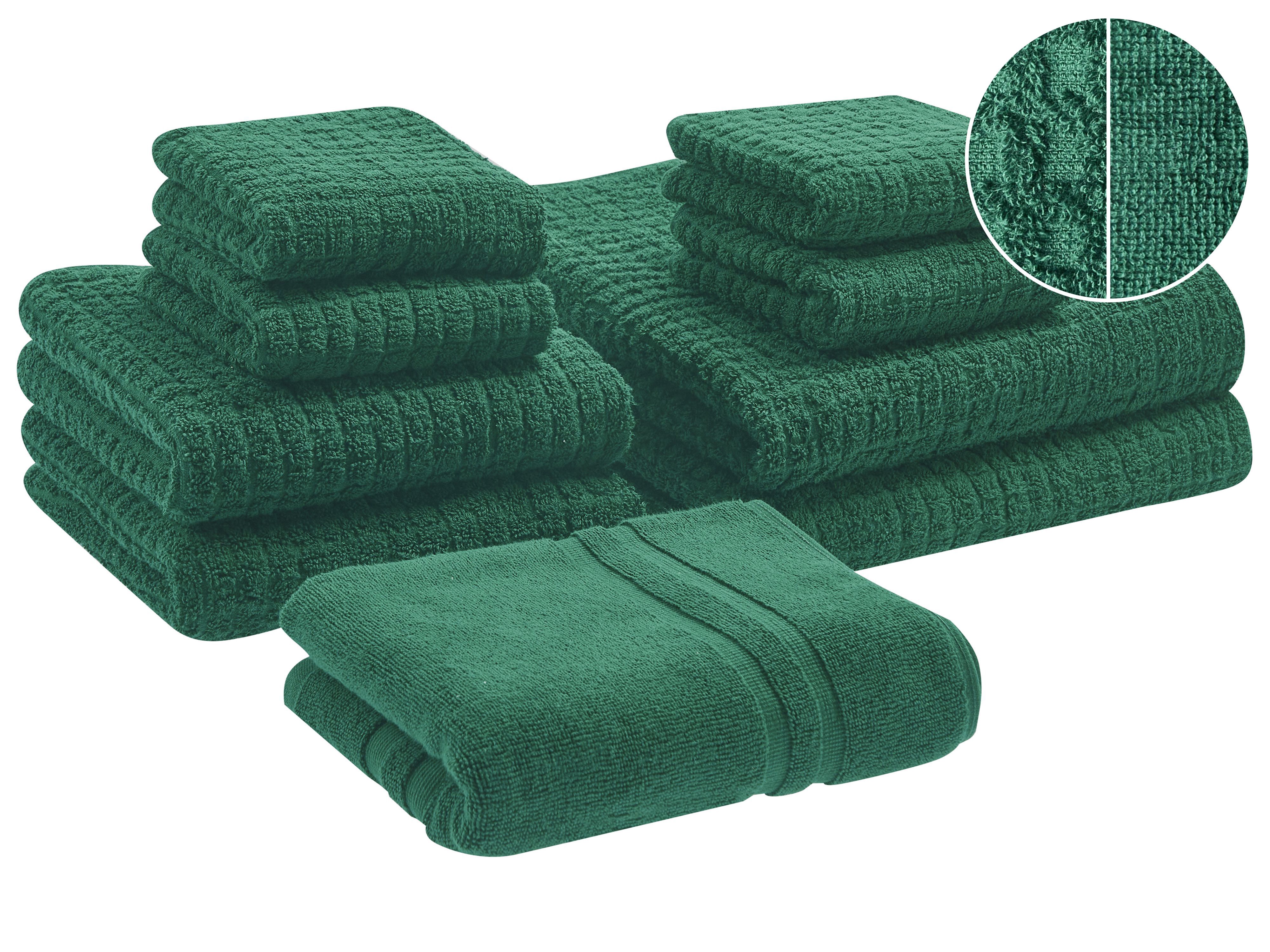 Set of 9 Towels ATAI Cotton Green