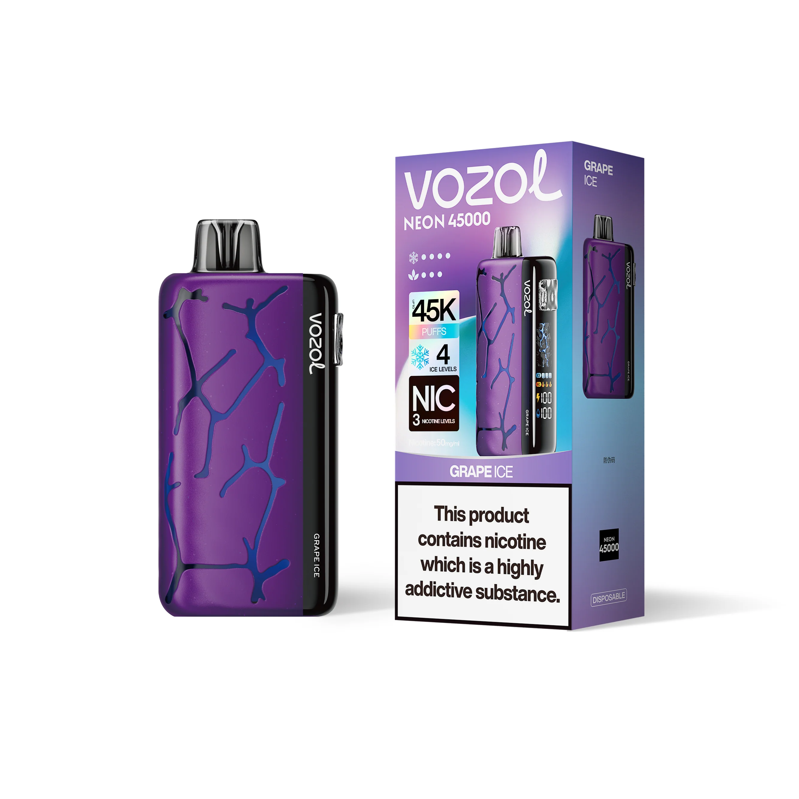 VOZOL NEON 45K jednorazowy e-papieros (wszystkie smaki)