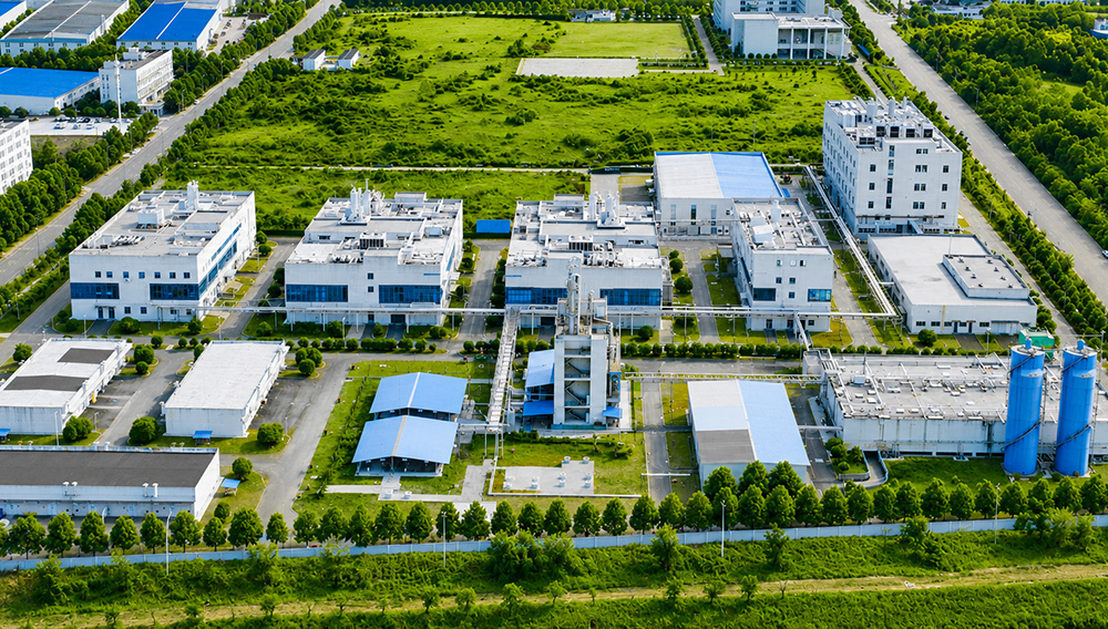 Aerial view of a production site