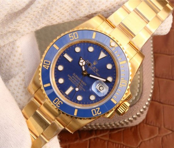 Replica Rolex Submariner 116613 LB Noob YG Wrapped Blue Dial YG Wrapped Bracelet Eta2836 - Elite Watch Atelier