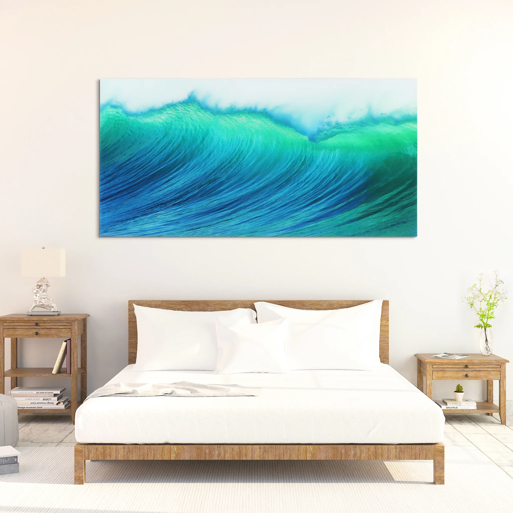 Empire Art Direct Blue Splash Frameless Free Floating Tempered Glass Panel Graphic Wall Art, 72" x 36", Ready to Hang - Image 62