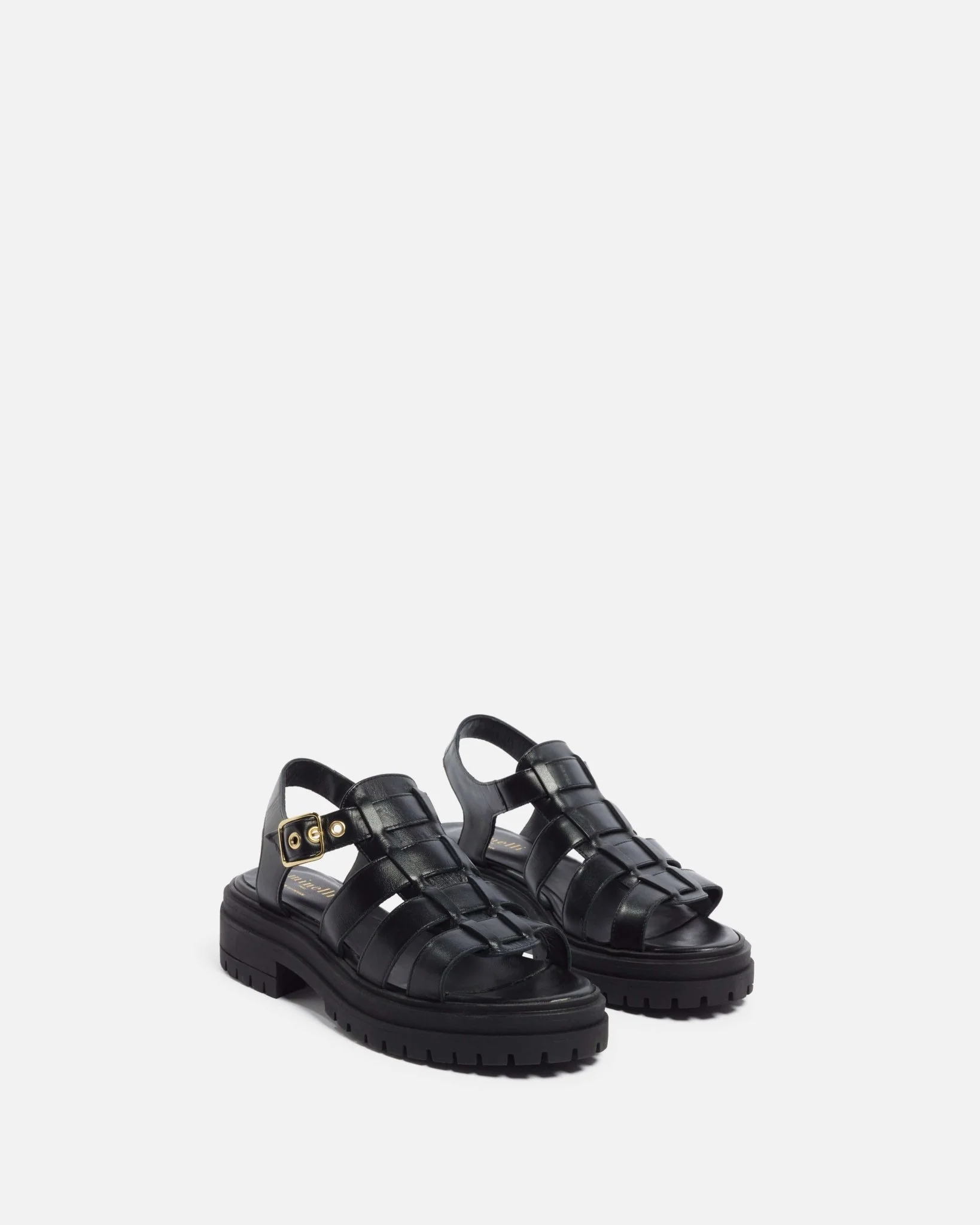 SANDALES MOSSO - En cuir noir