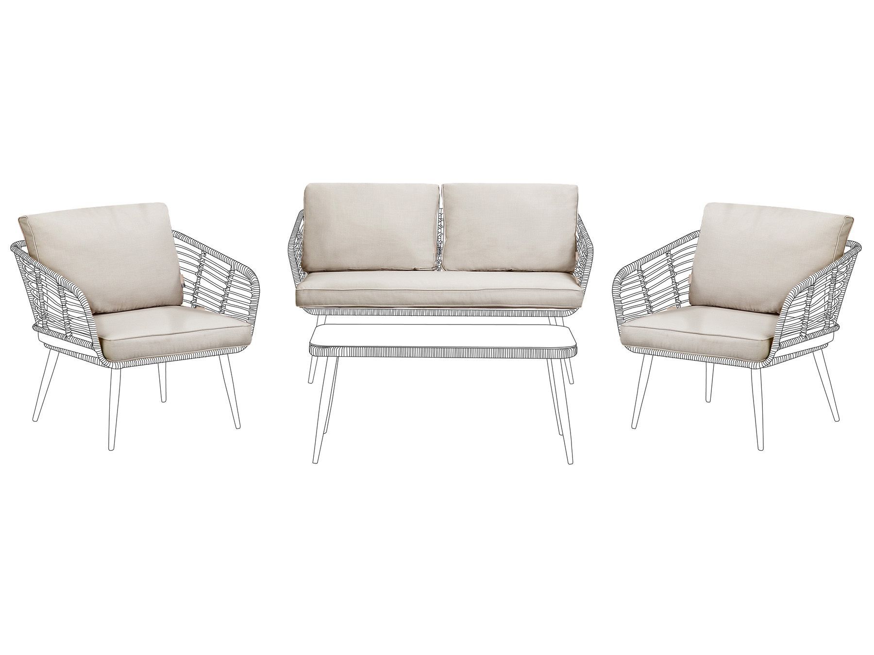 Outdoor Cushion Cover Set CORINTH Beige