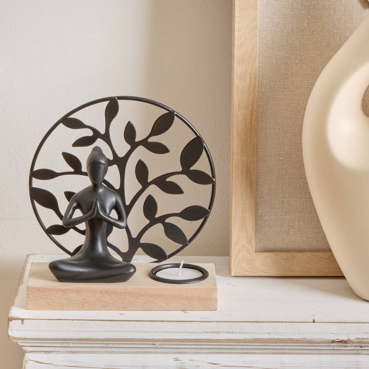 Candle Holder "Yogi" Multicolor, 15x6 cm