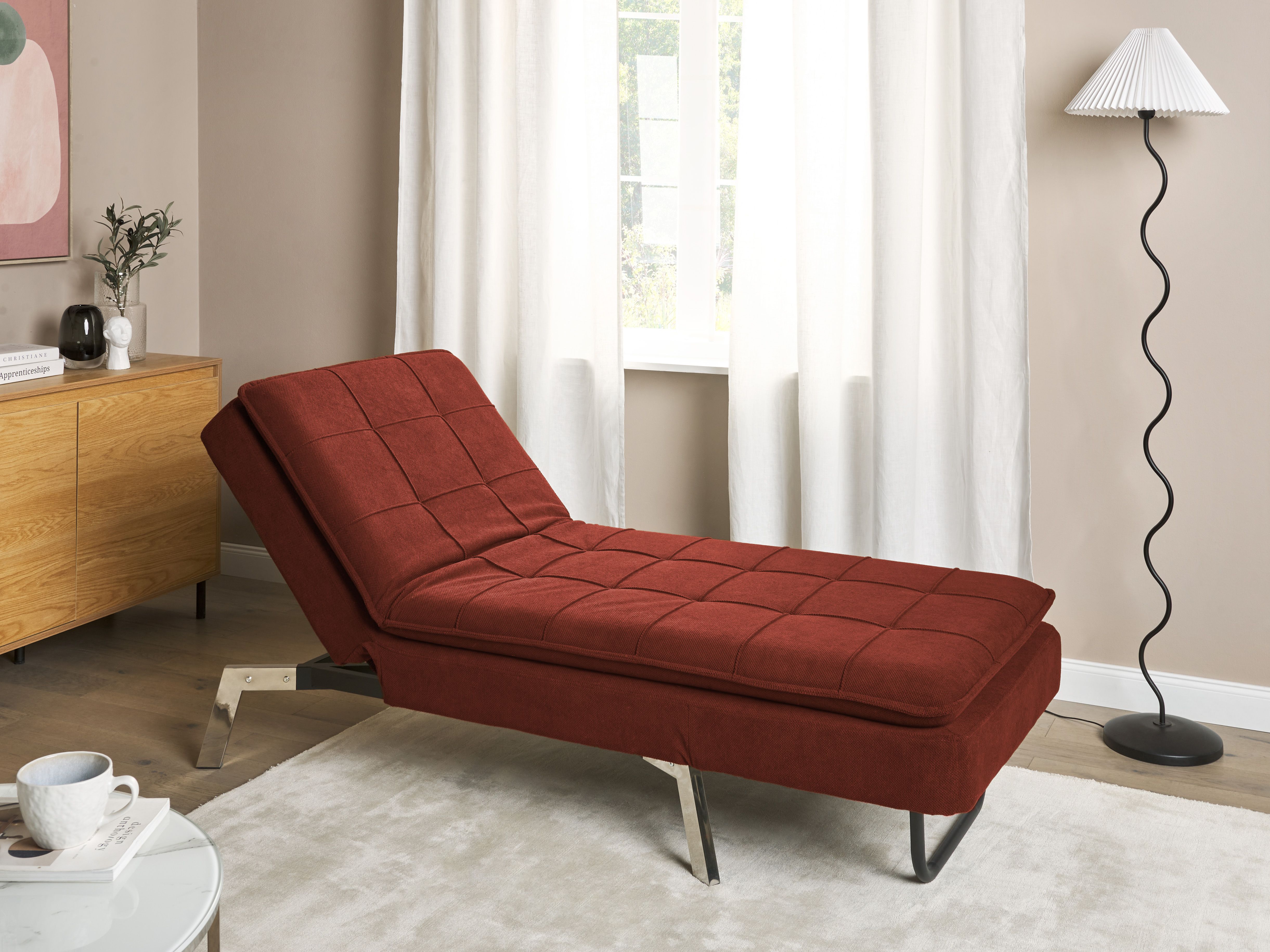 Chaise Longue LOIRET Fabric Red