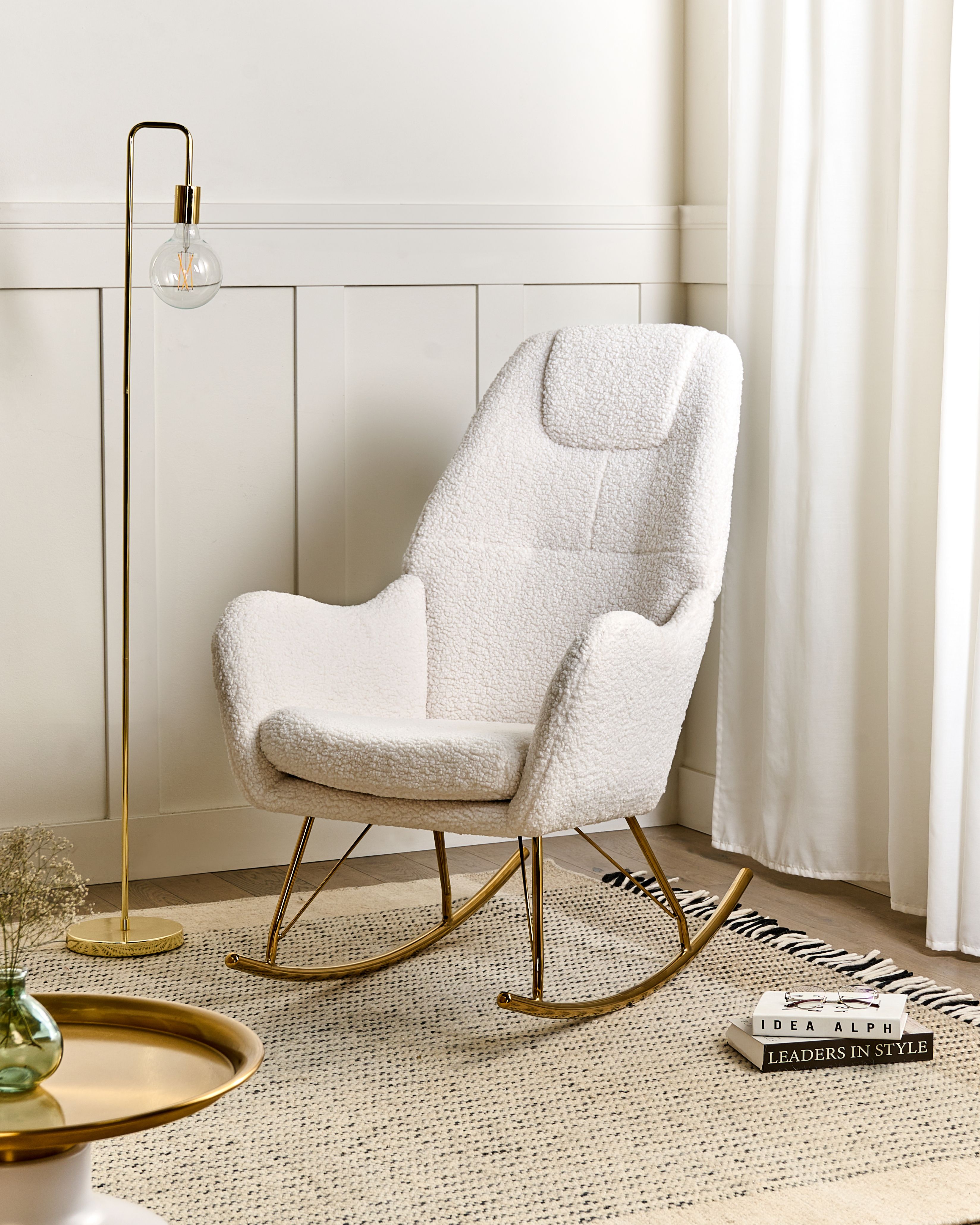 Rocking Chair GULSELE Boucle Off-White