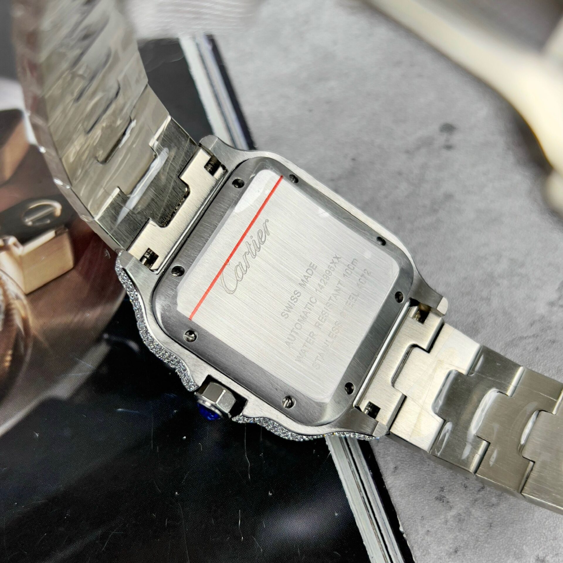 Cartier Santos Best Replica Watch With Full Stone 39.8mm - Top club