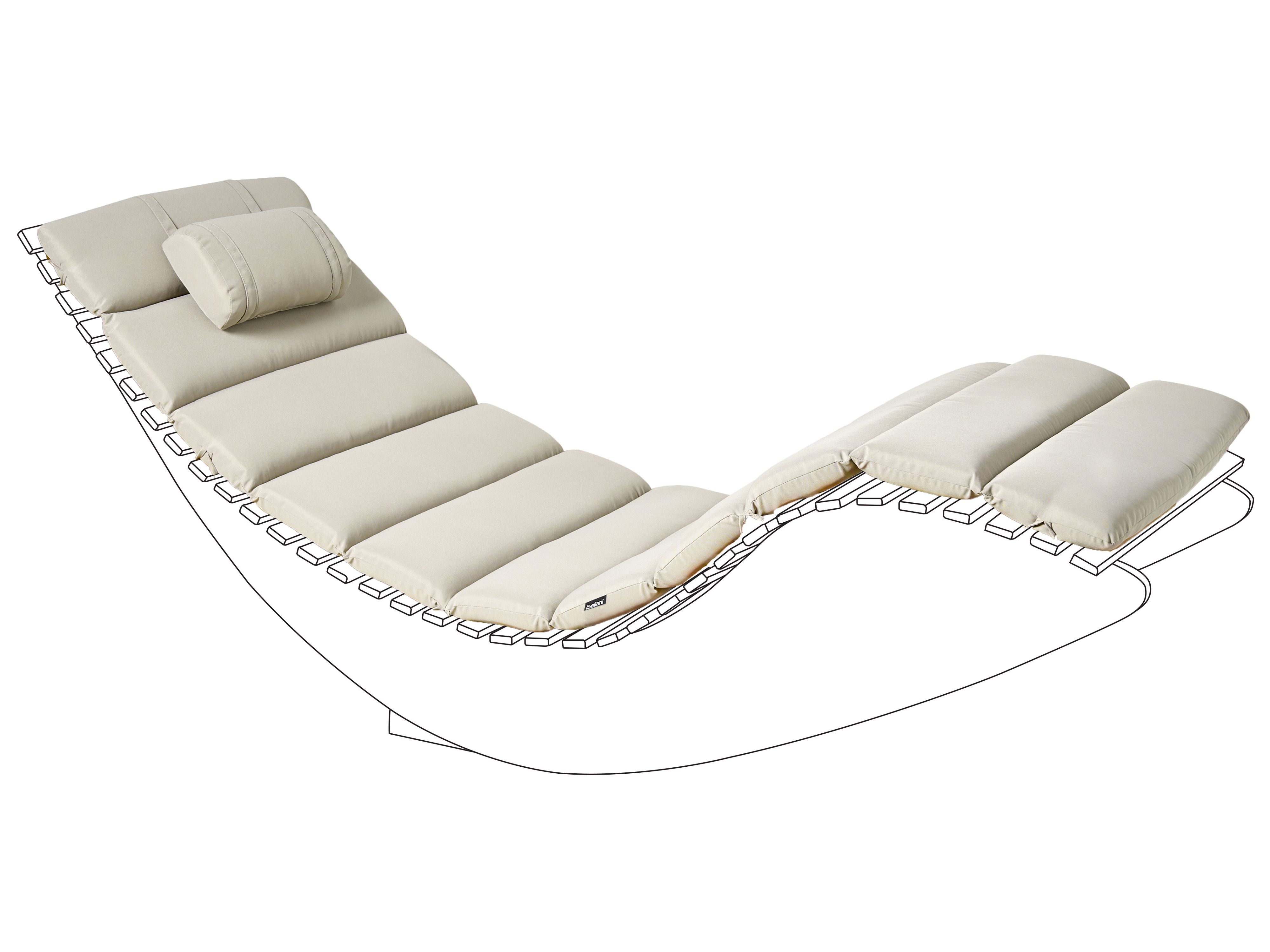 Sun Lounger Pad Cushion BRESCIA PREMIUM 180 x 60 cm Taupe