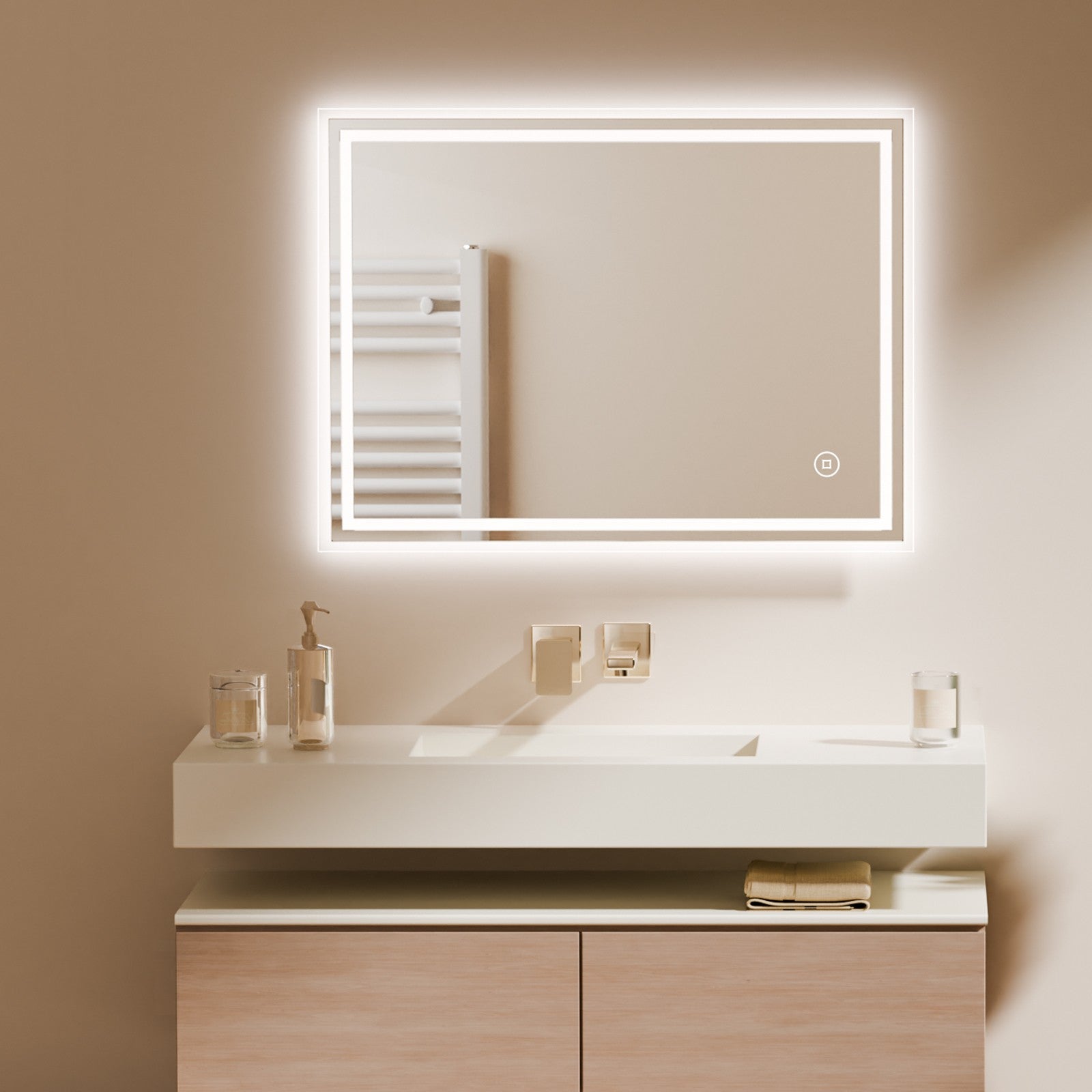 LeemiPro Spiegel – LED Badkamerspiegel met Slimme 3-in-1 Touchfunctie