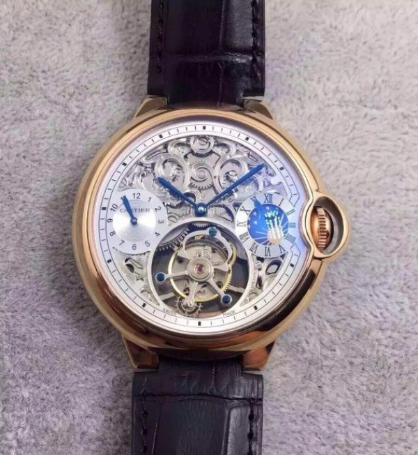 Replica Cartier Ballon Bleu Skeleton Tourbillon RG White Dial - Top club