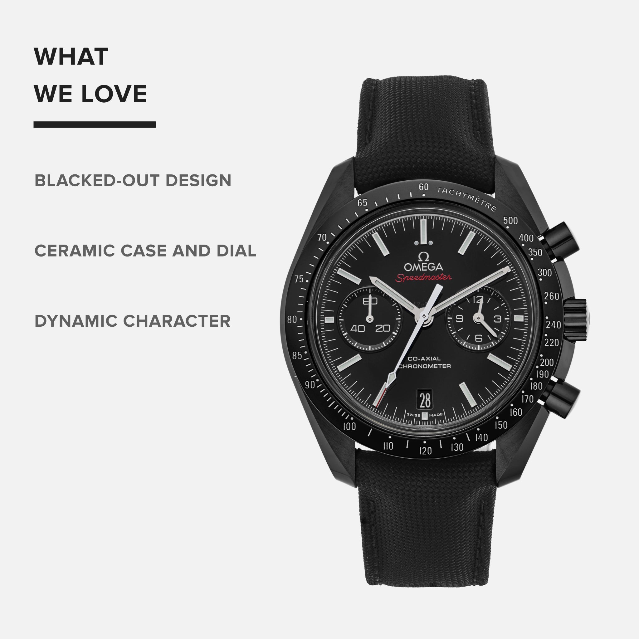 Speedmaster Moonwatch Co-Axial Chronograph 44.25mm 'Dark Side Of The Moon'(1:1 replica) - Top club