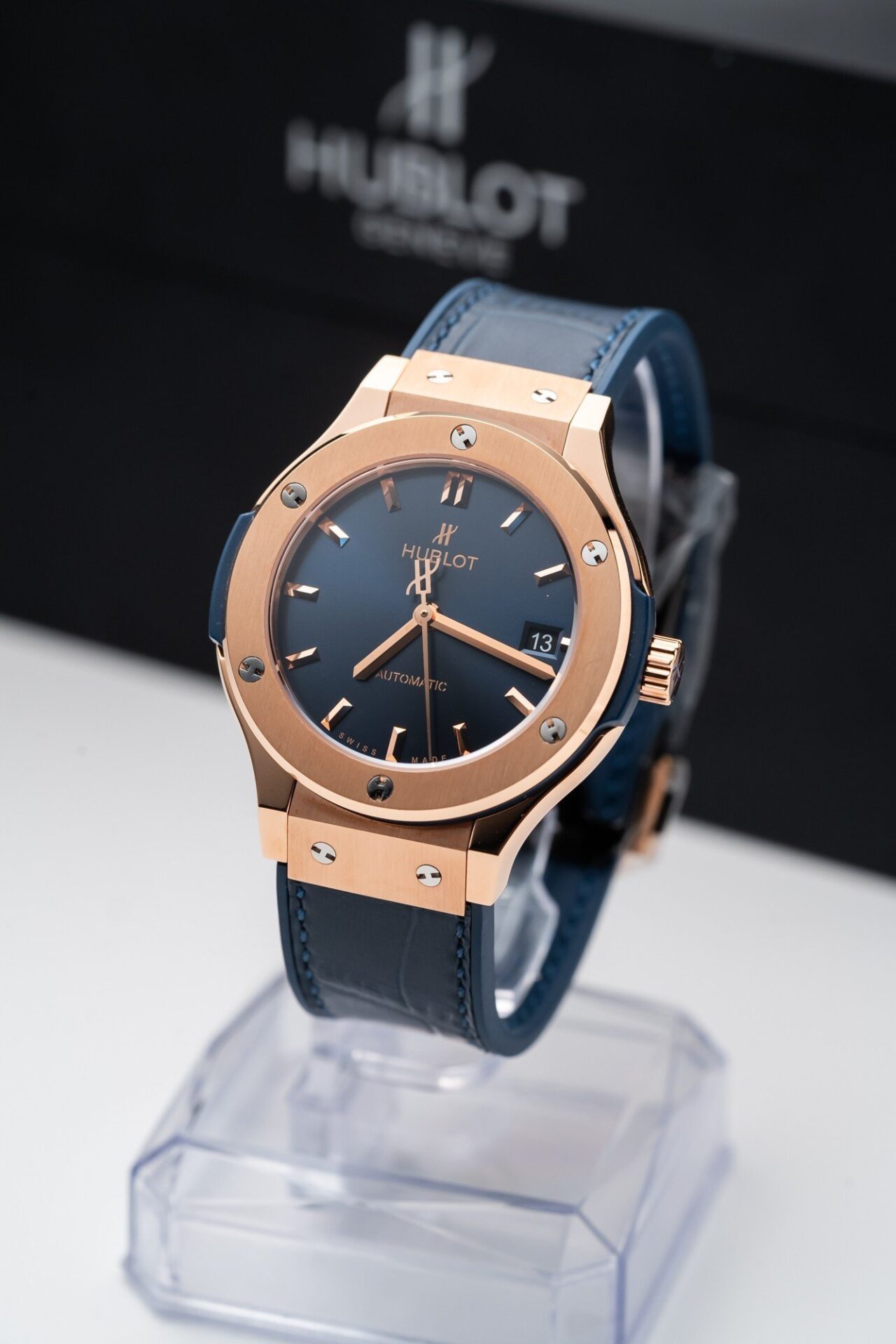Hublot Classic Fusion King Gold Blue Replica Watch JJF Factory 38mm - Elite Watch Atelier